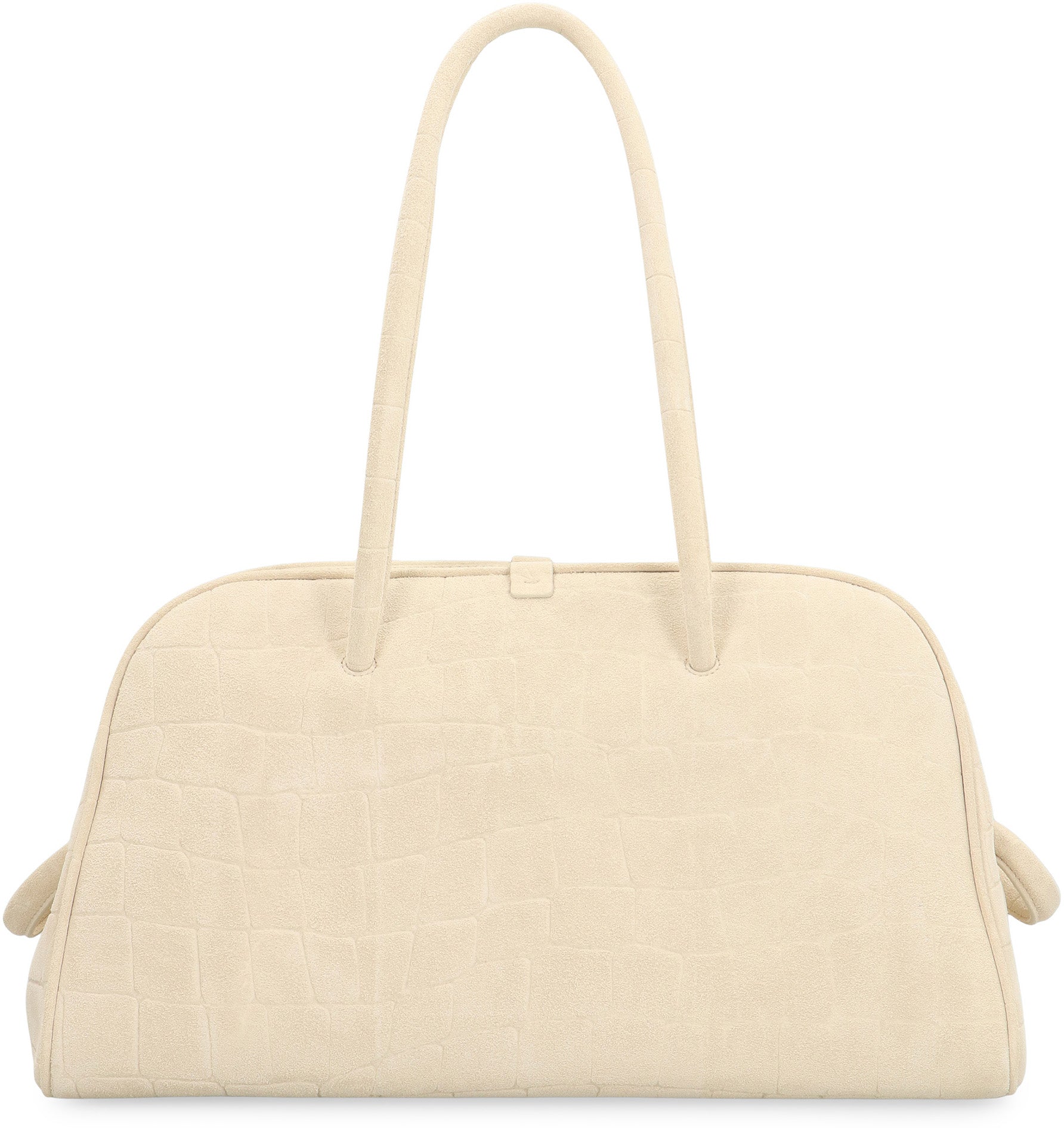 JACQUEMUS Luxury Suede Leather Handbag with Rigid Handles - 39cm x 21cm x 17cm
