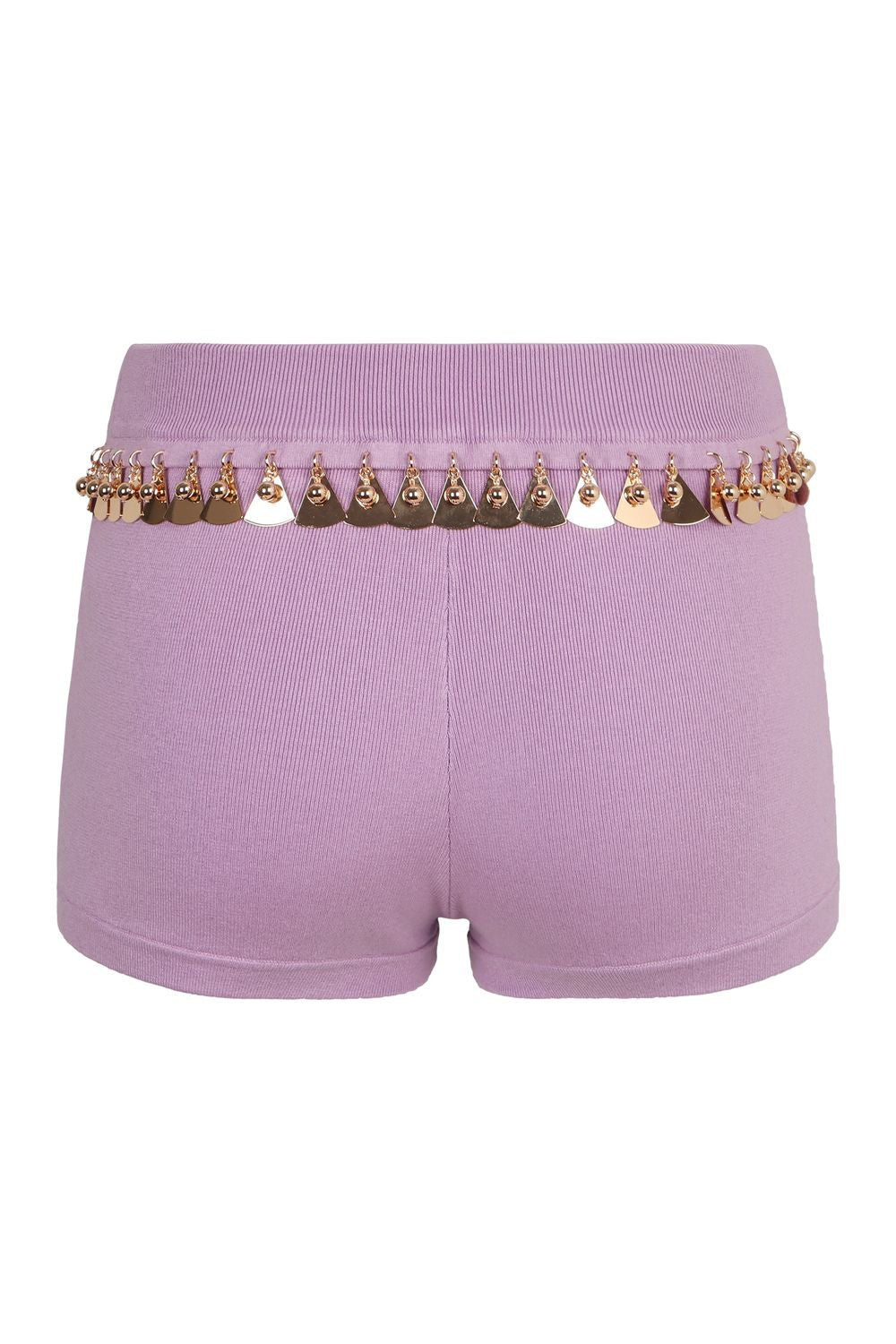 PACO RABANNE Mini Knit Shorts with Sequin Embellishments