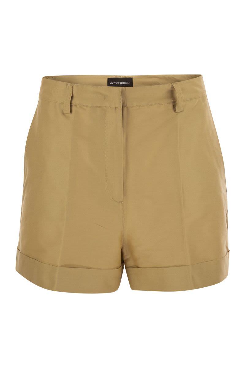 MVP WARDROBE Elegant Cotton and Silk Bermuda Shorts