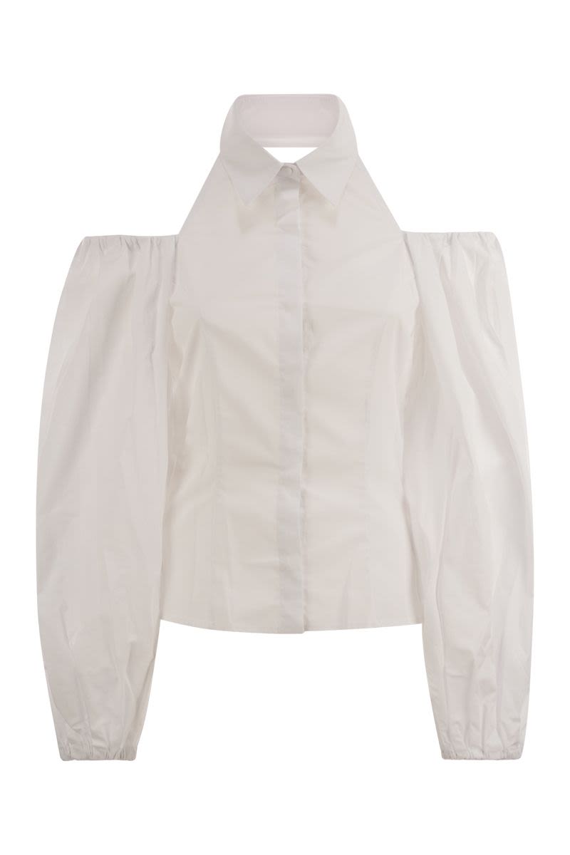 MVP WARDROBE Romantic Cotton Shirt with Balloon Sleeves - Regular Fit