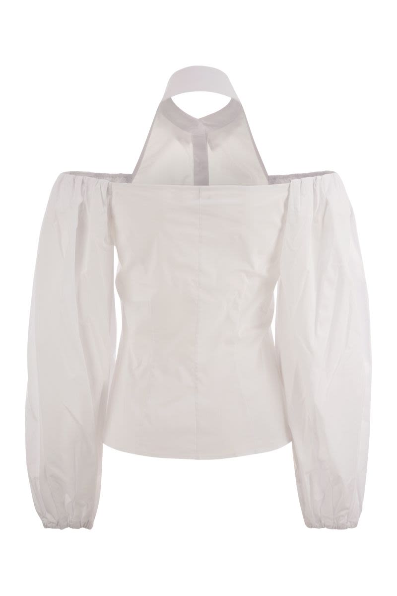 MVP WARDROBE Romantic Cotton Shirt with Balloon Sleeves - Regular Fit