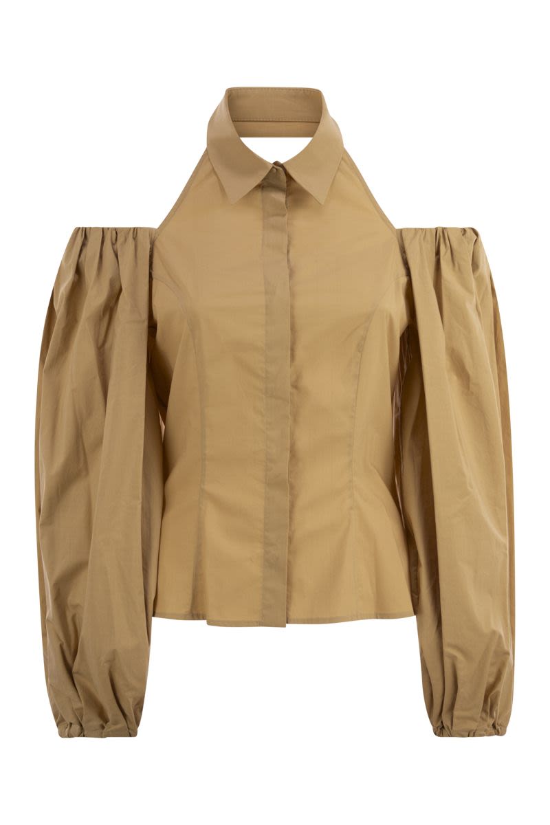 MVP WARDROBE Cotton Shirt with Balloon Sleeves