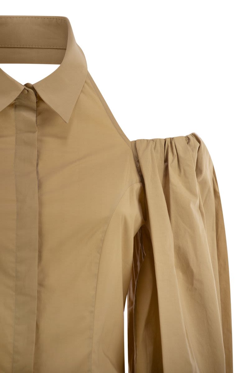 MVP WARDROBE Cotton Shirt with Balloon Sleeves