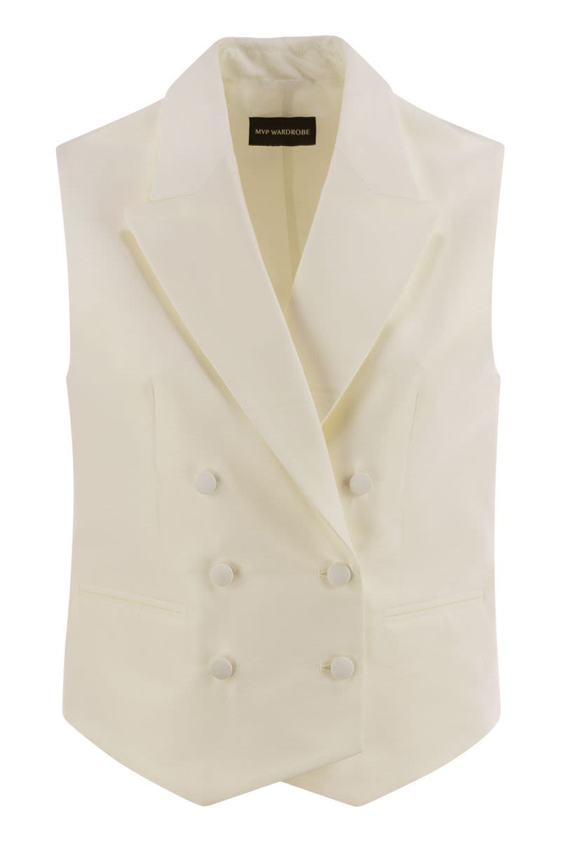 MVP WARDROBE Double-Breasted Cotton and Silk Waistcoat for Women