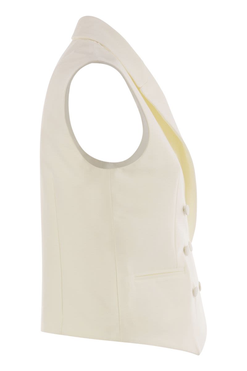 MVP WARDROBE Double-Breasted Cotton and Silk Waistcoat for Women
