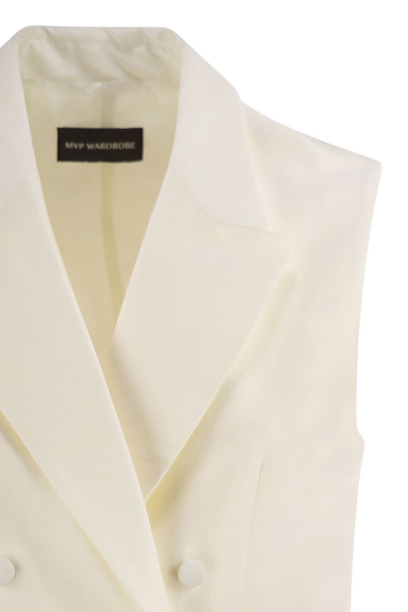 MVP WARDROBE Double-Breasted Cotton and Silk Waistcoat for Women