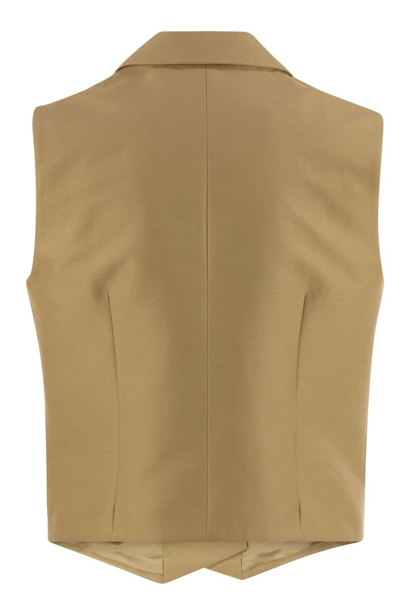 MVP WARDROBE Double-Breasted Cotton and Silk Waistcoat for Women - Slim Fit