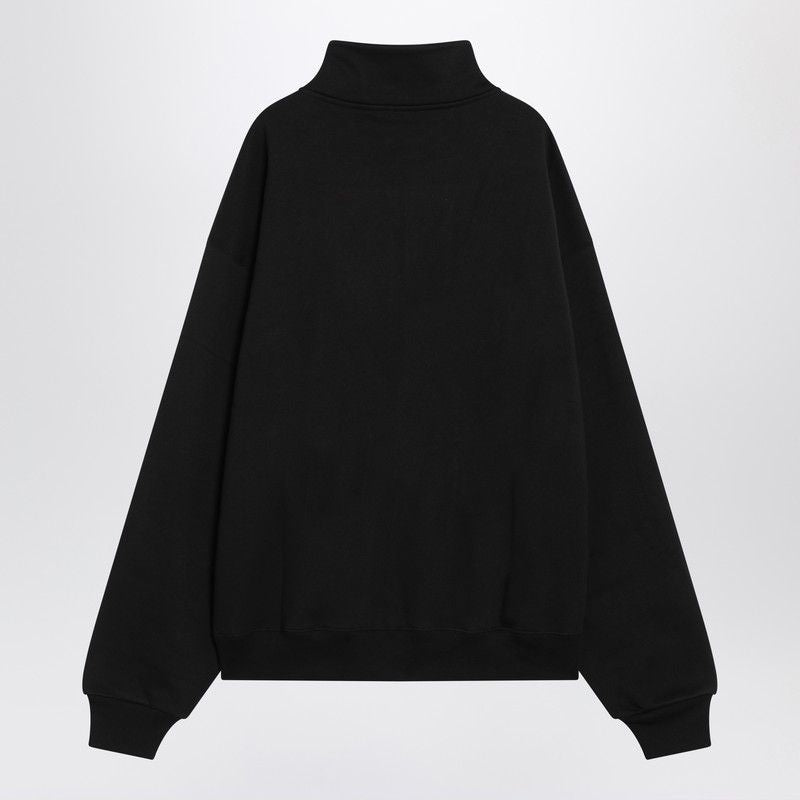 JACQUEMUS Men's Cotton Zip-Up Sweatshirt with High Collar