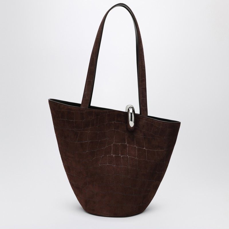 JACQUEMUS Medium Crocodile-Effect Leather Bucket Handbag