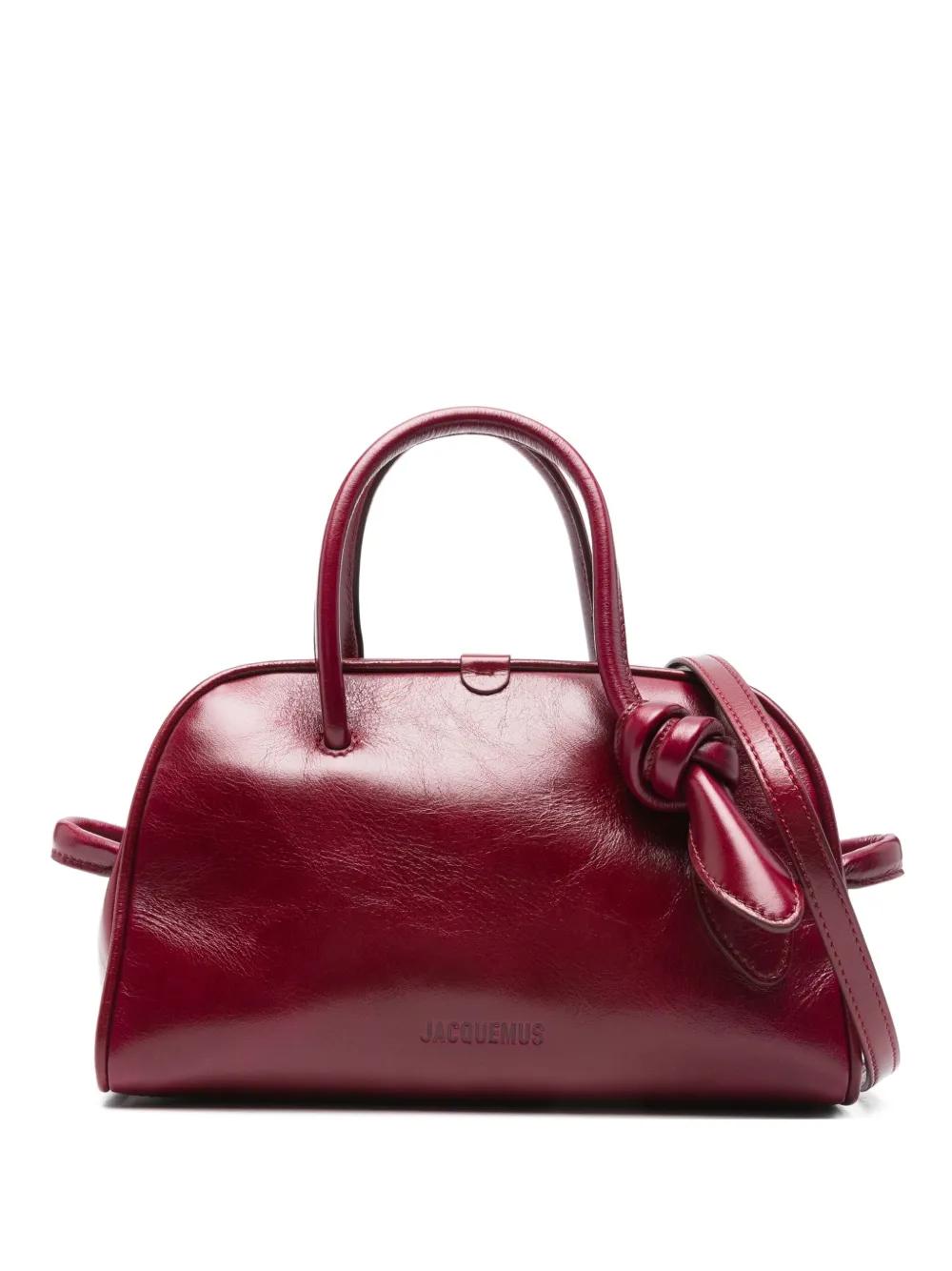 JACQUEMUS Mini Leather Bowling Handbag