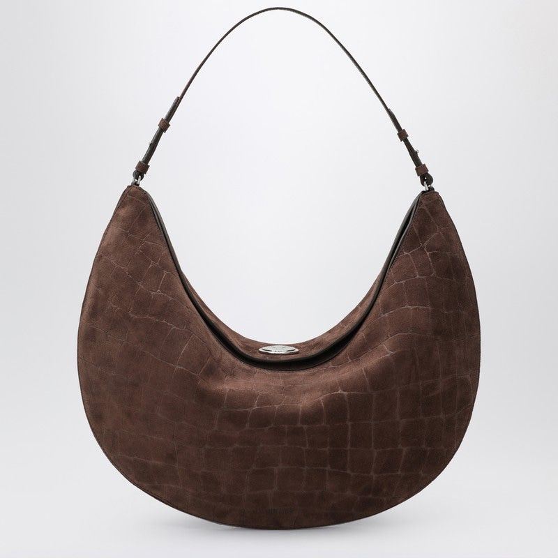 JACQUEMUS Large Crocodile-Effect Leather Hobo Handbag