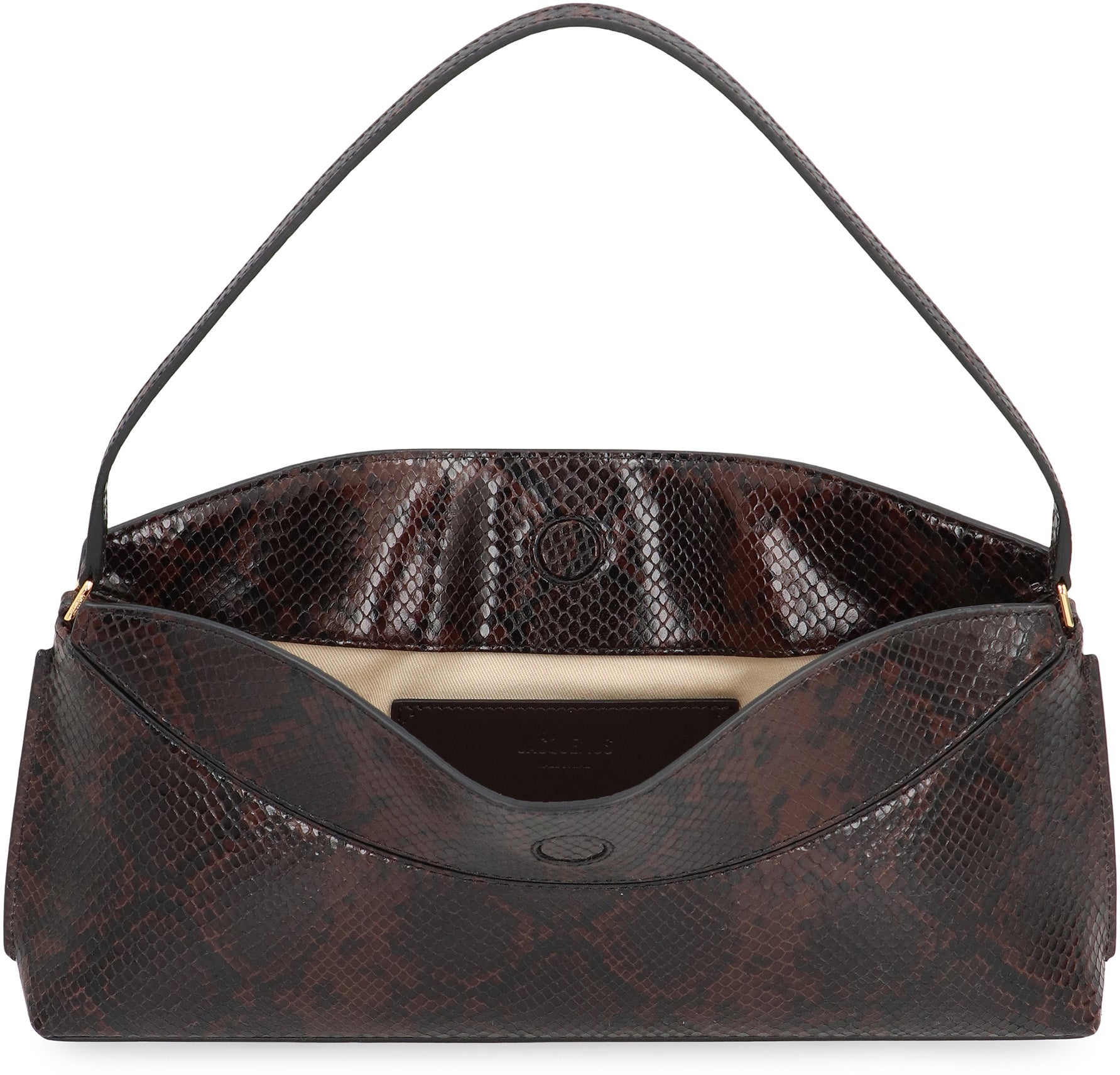 JACQUEMUS Embossed Python-Effect Leather Oval Clutch