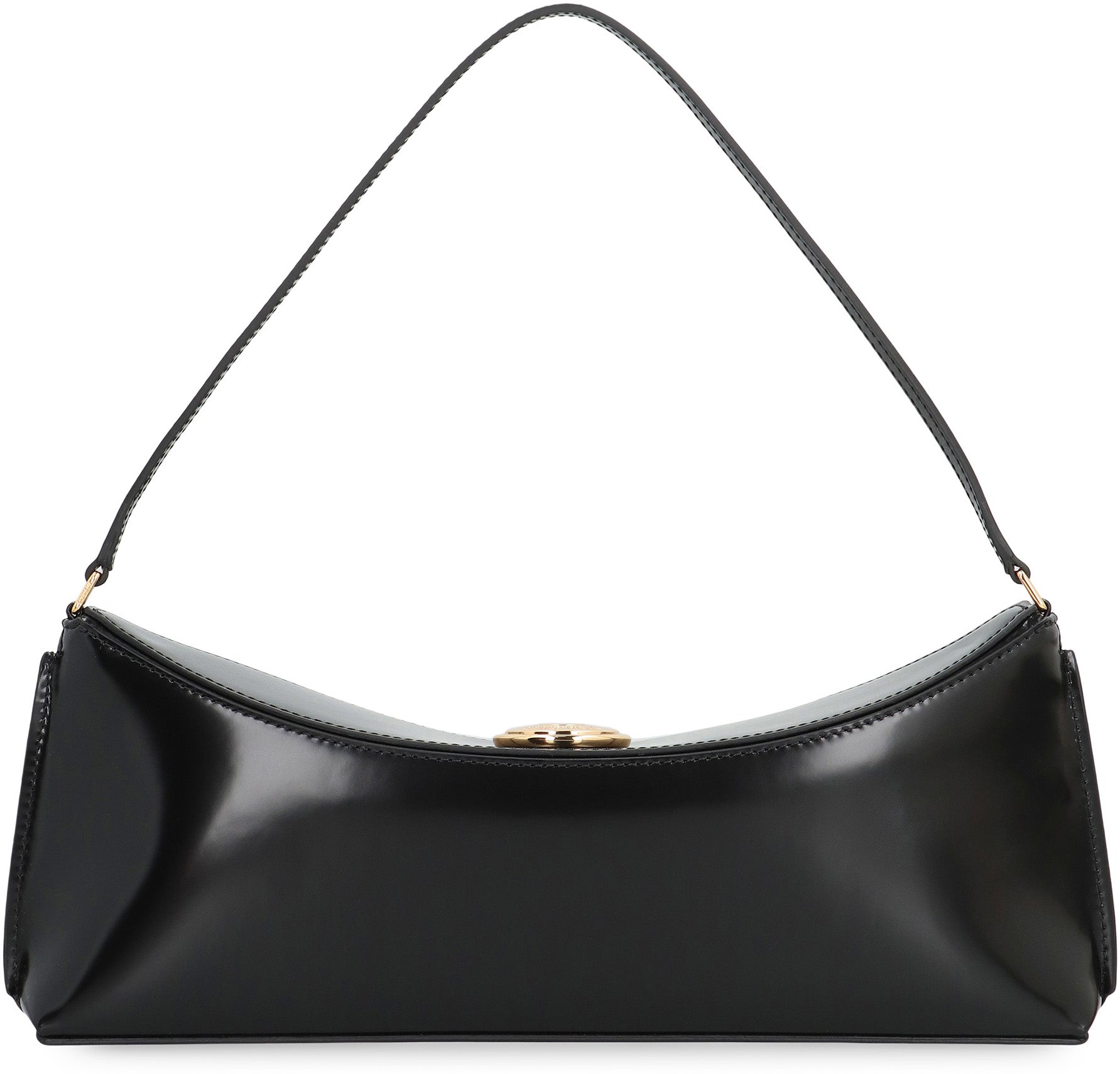 JACQUEMUS Mini Leather Oval Clutch with Magnetic Closure