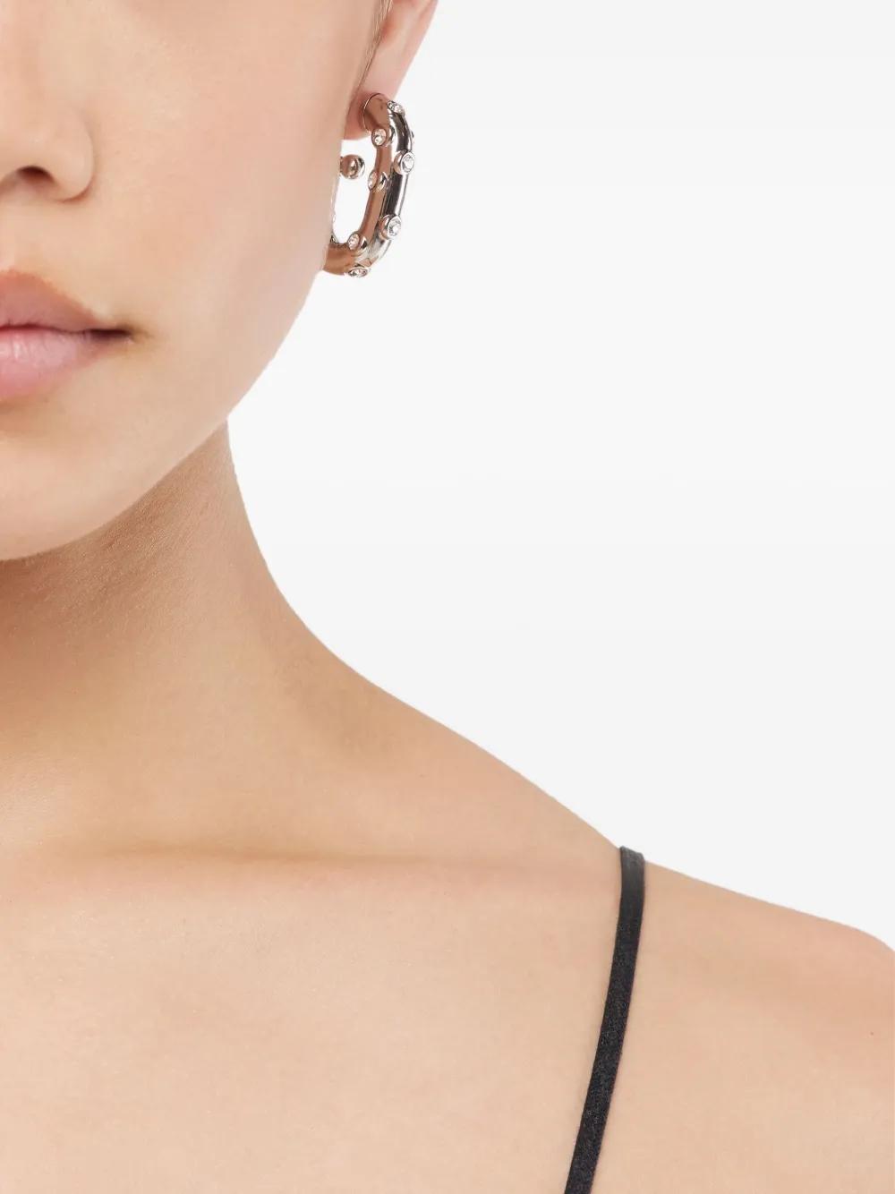 PACO RABANNE XL Link Earrings with Rhinestones Embellishments