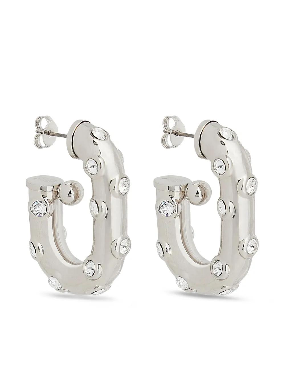 PACO RABANNE XL Link Earrings with Rhinestones Embellishments