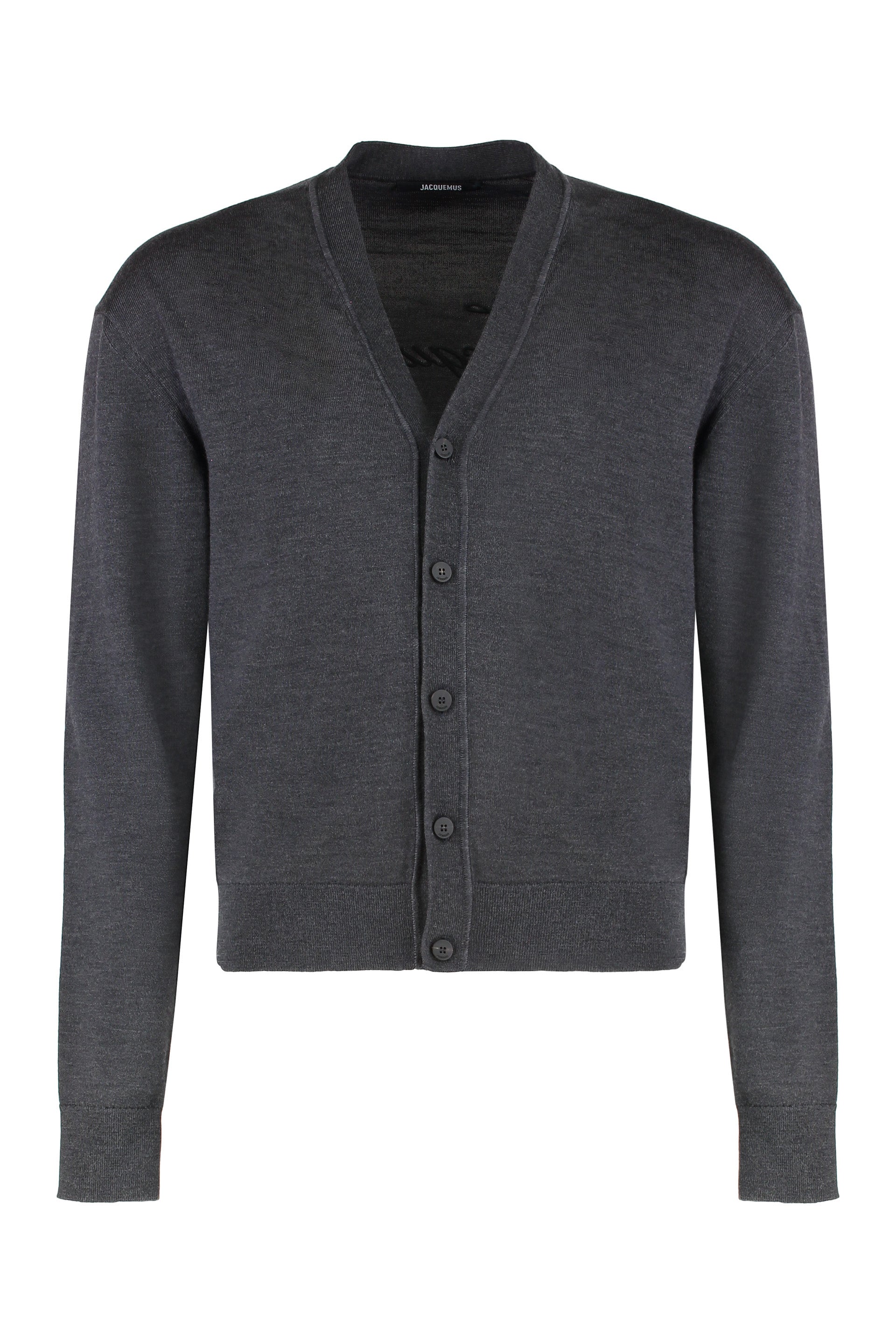 JACQUEMUS Classic V-Neck Merino Wool Cardigan for Men