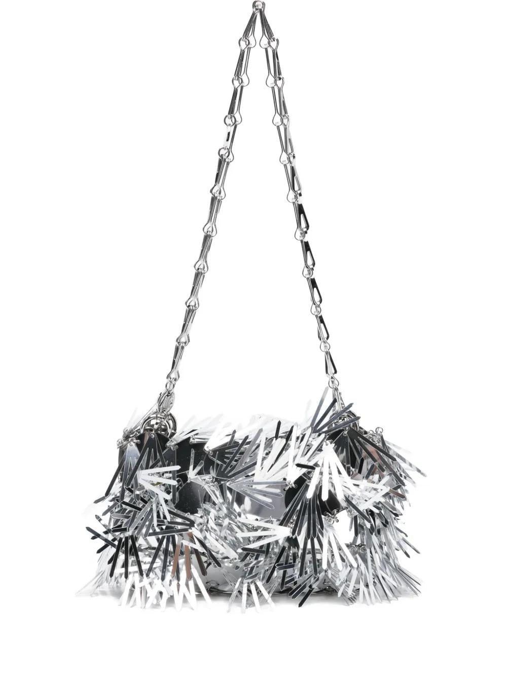PACO RABANNE Mini Shoulder Handbag with Sequin Embellishments and Chain Strap