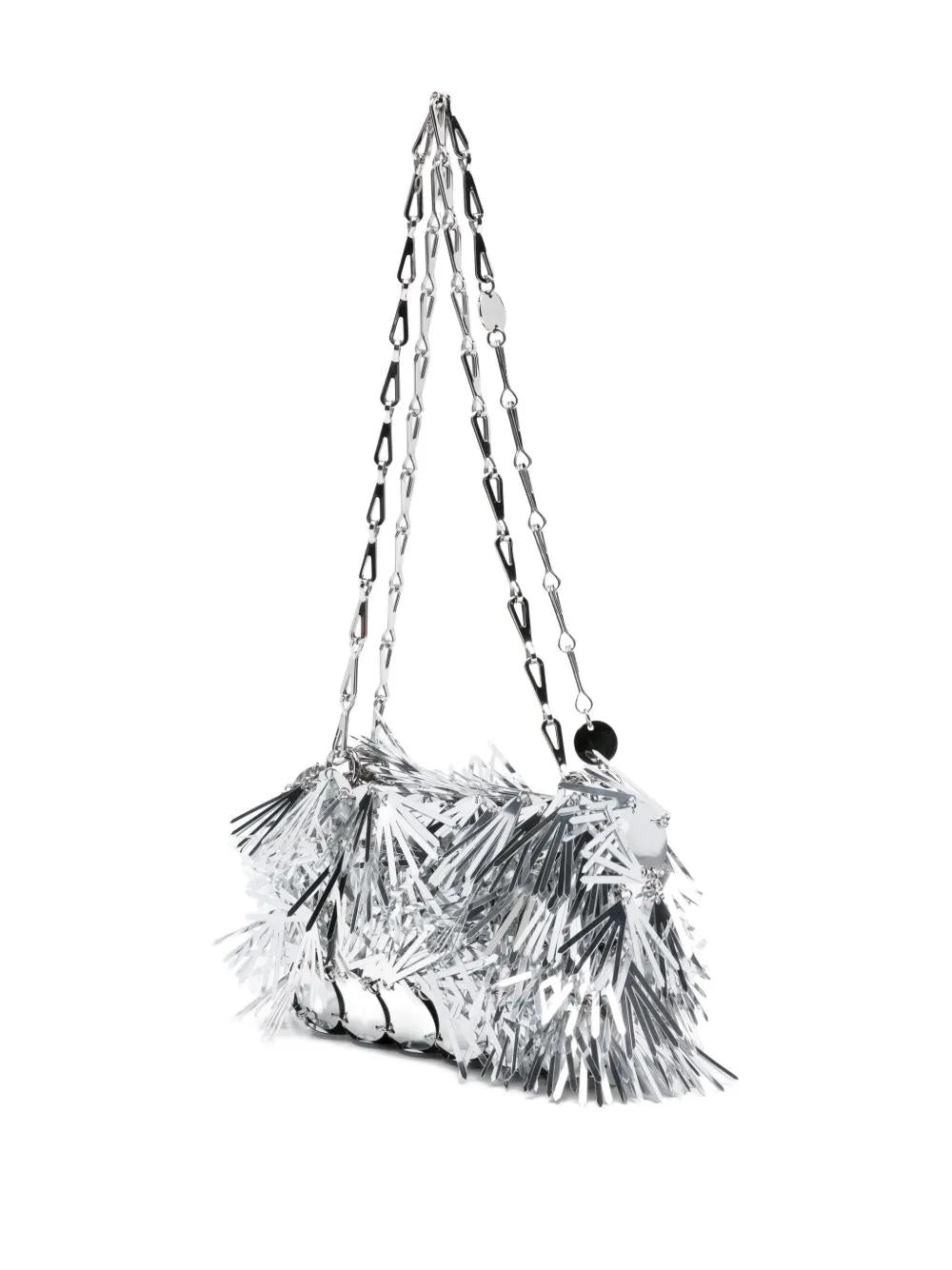 PACO RABANNE Mini Shoulder Handbag with Sequin Embellishments and Chain Strap