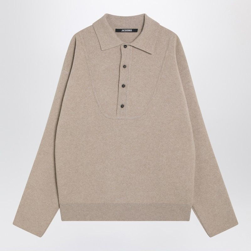 JACQUEMUS Wool and Cashmere Polo Sweater - FW25 Collection