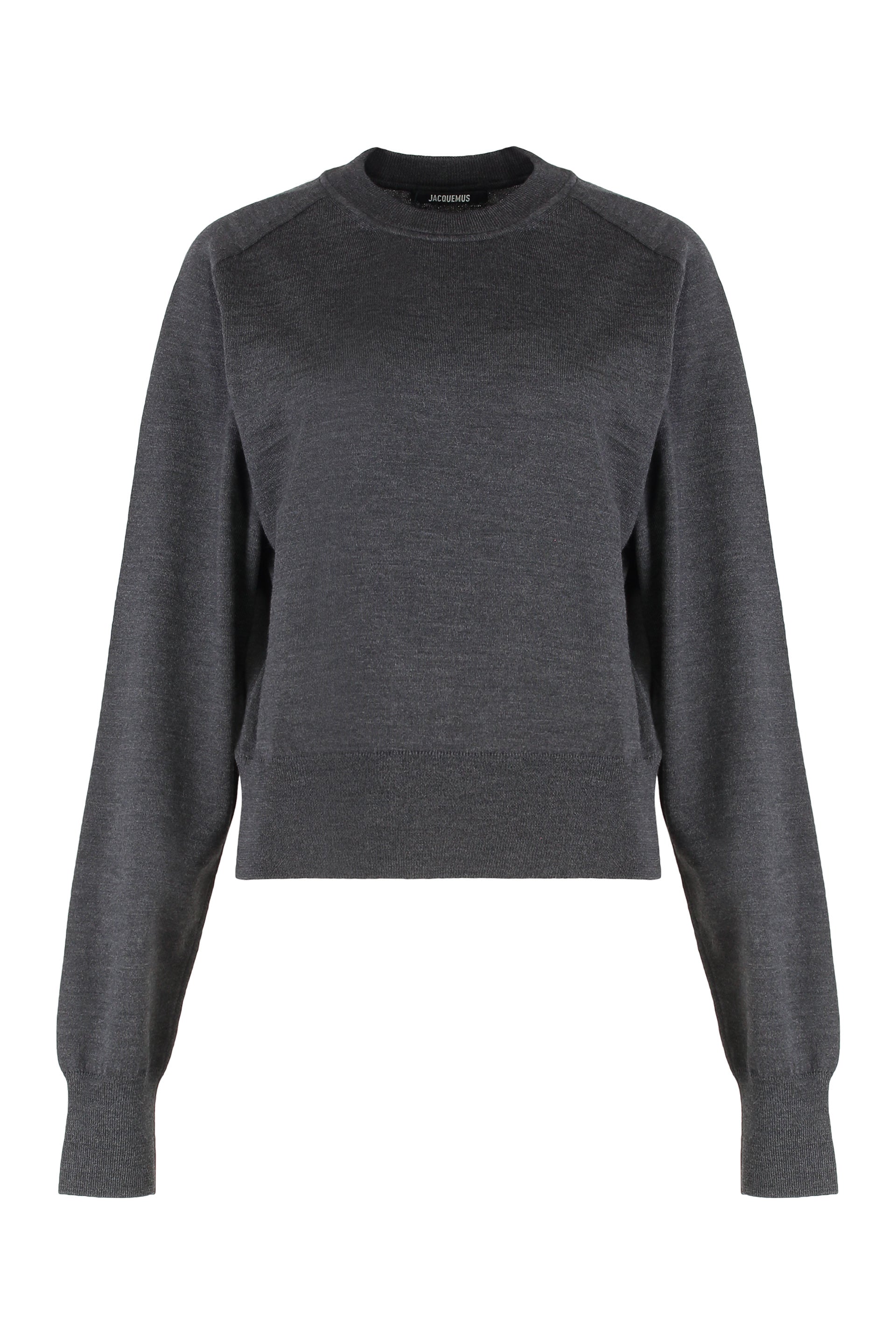 JACQUEMUS Wool Blend Crewneck Sweater with Logo Embroidery