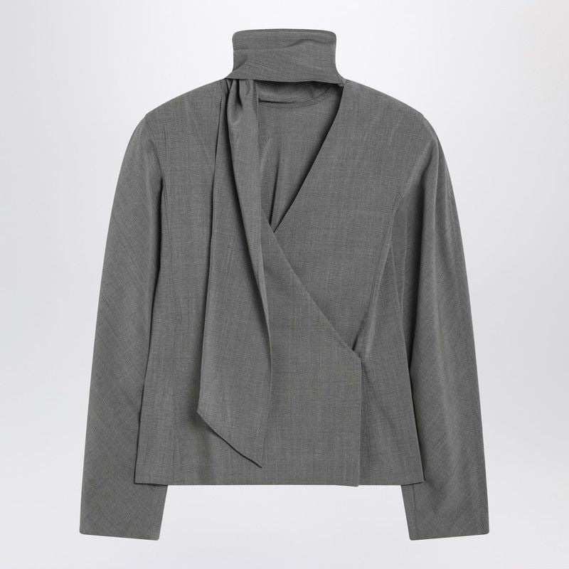 JACQUEMUS Chic Fitted Blouse with Scarf Tie