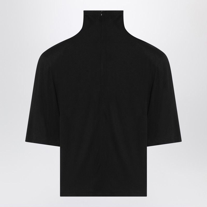 JACQUEMUS High Collar Draped T-Shirt with Rounded Straps