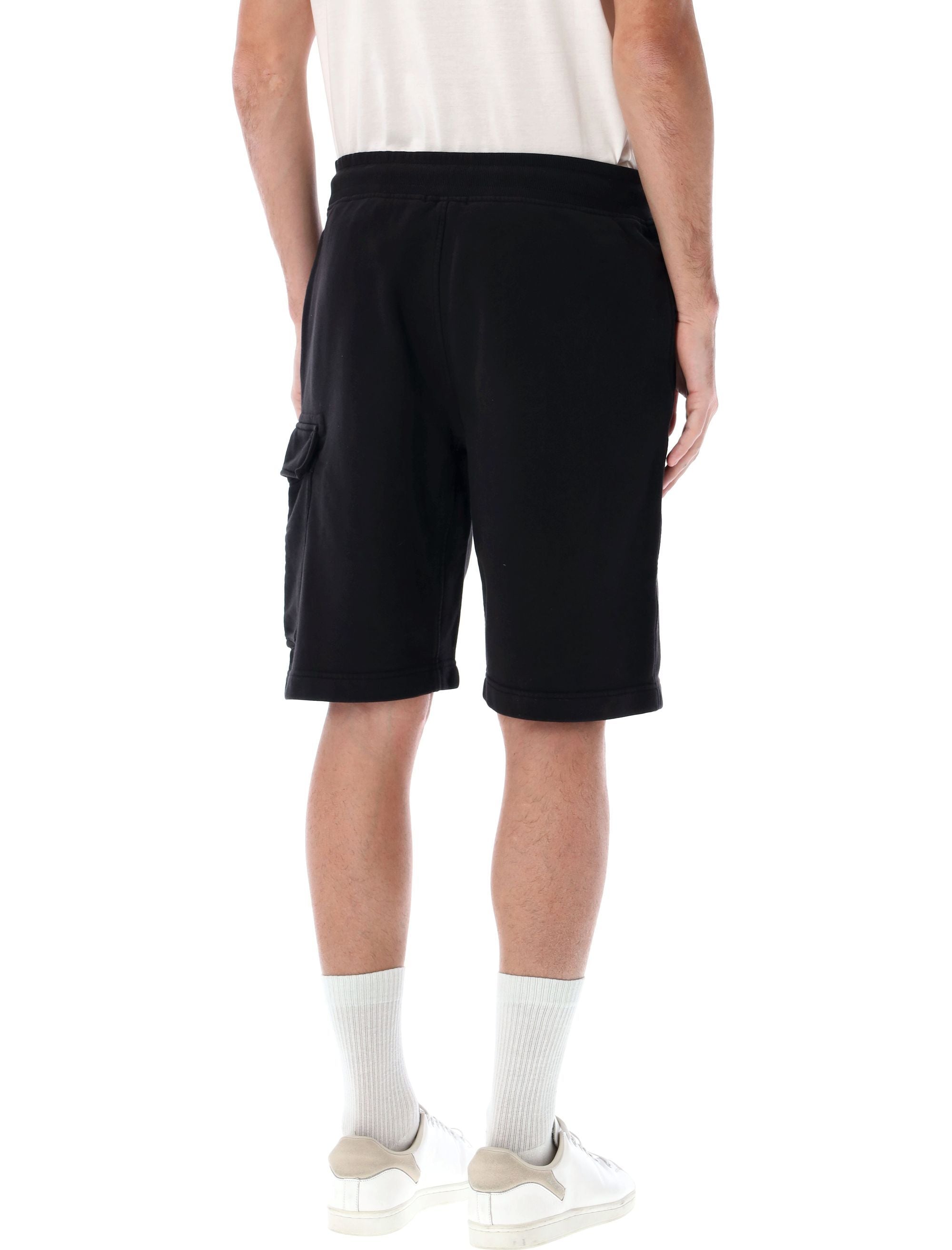C.P.COMPANY Fleece Lens Cargo Shorts for Men - Regular Fit