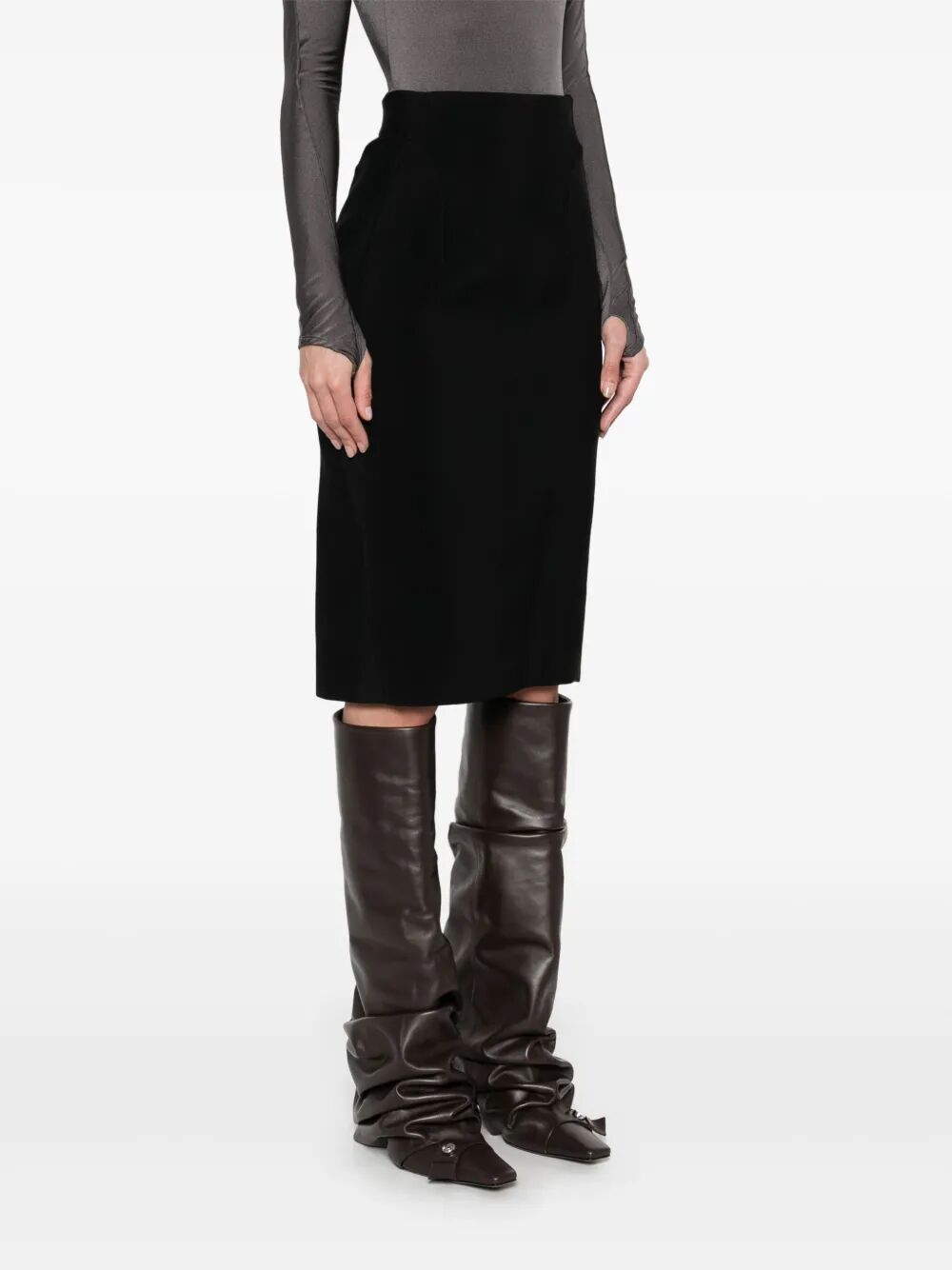 MUGLER Pencil Midi Skirt