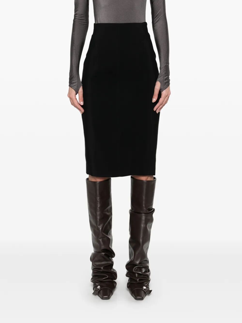 MUGLER Pencil Midi Skirt