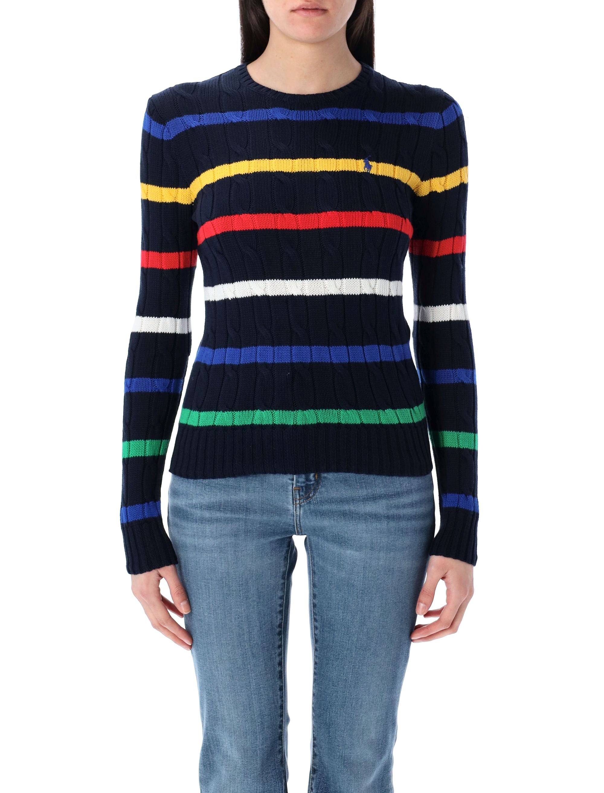 POLO RALPH LAUREN Striped Cable-Knit Cotton Jumper - Slim Fit, Size S