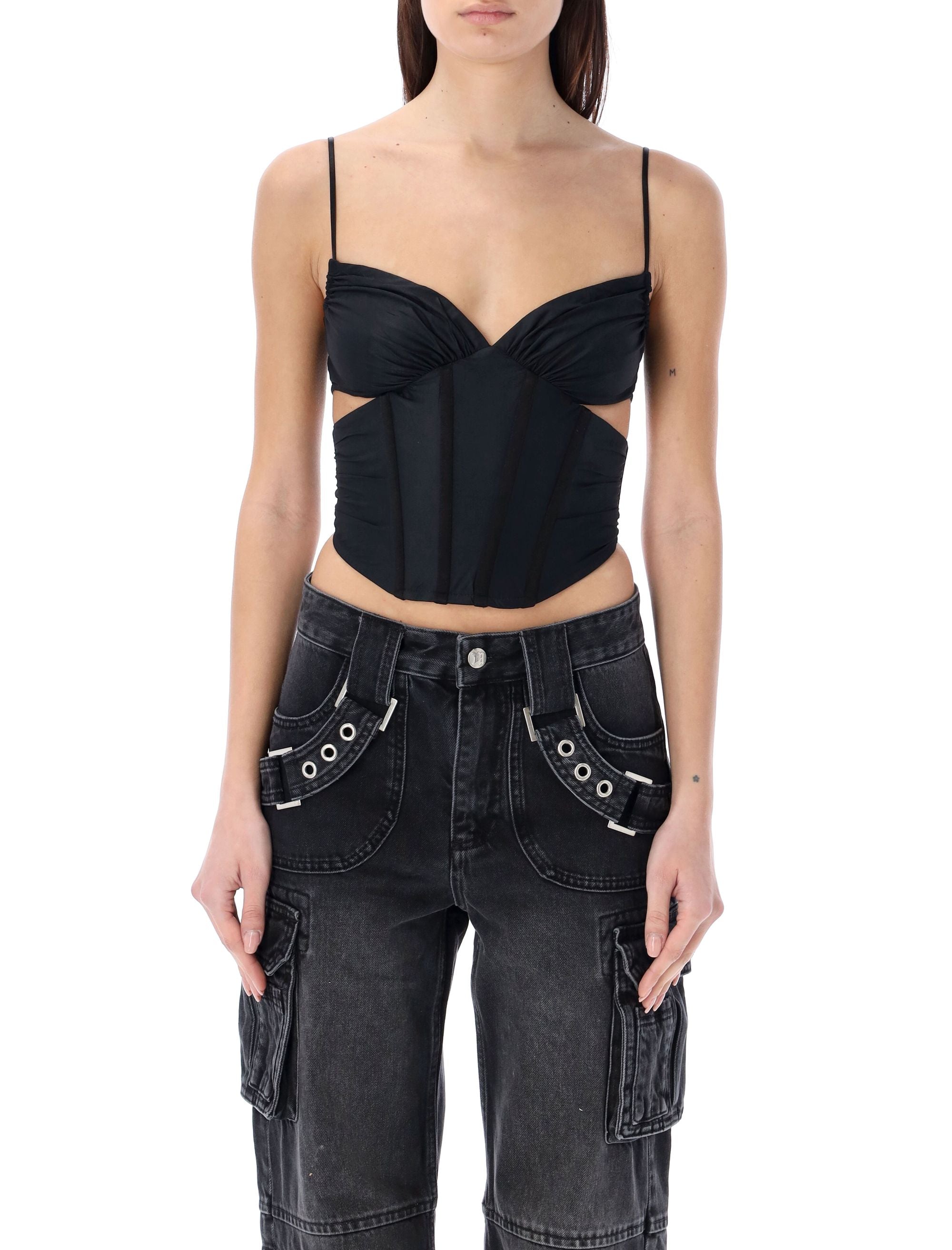 MISBHV Mini Corset Top with Ruffles - Size S