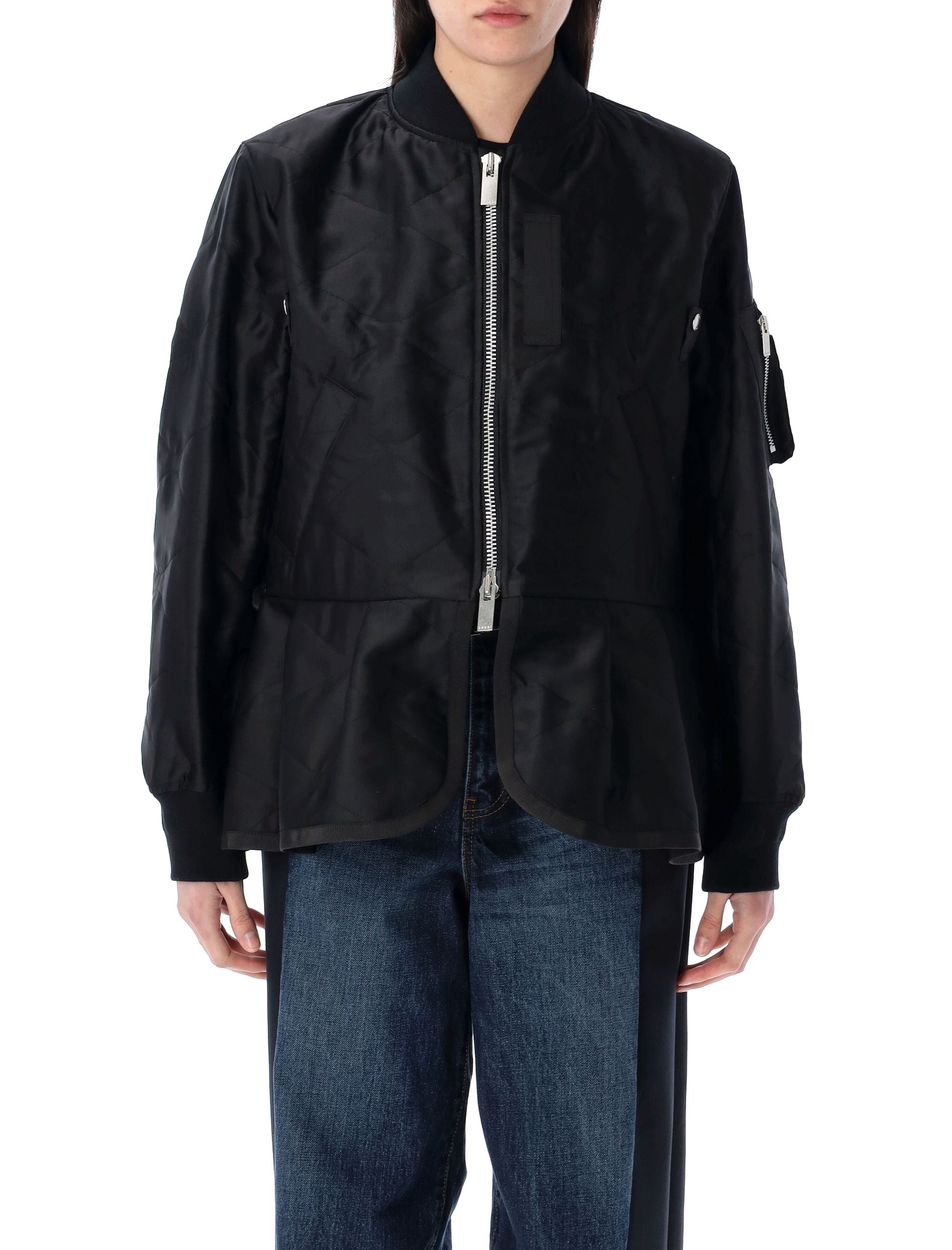 SACAI Quilted Satin Blouson - Size 2
