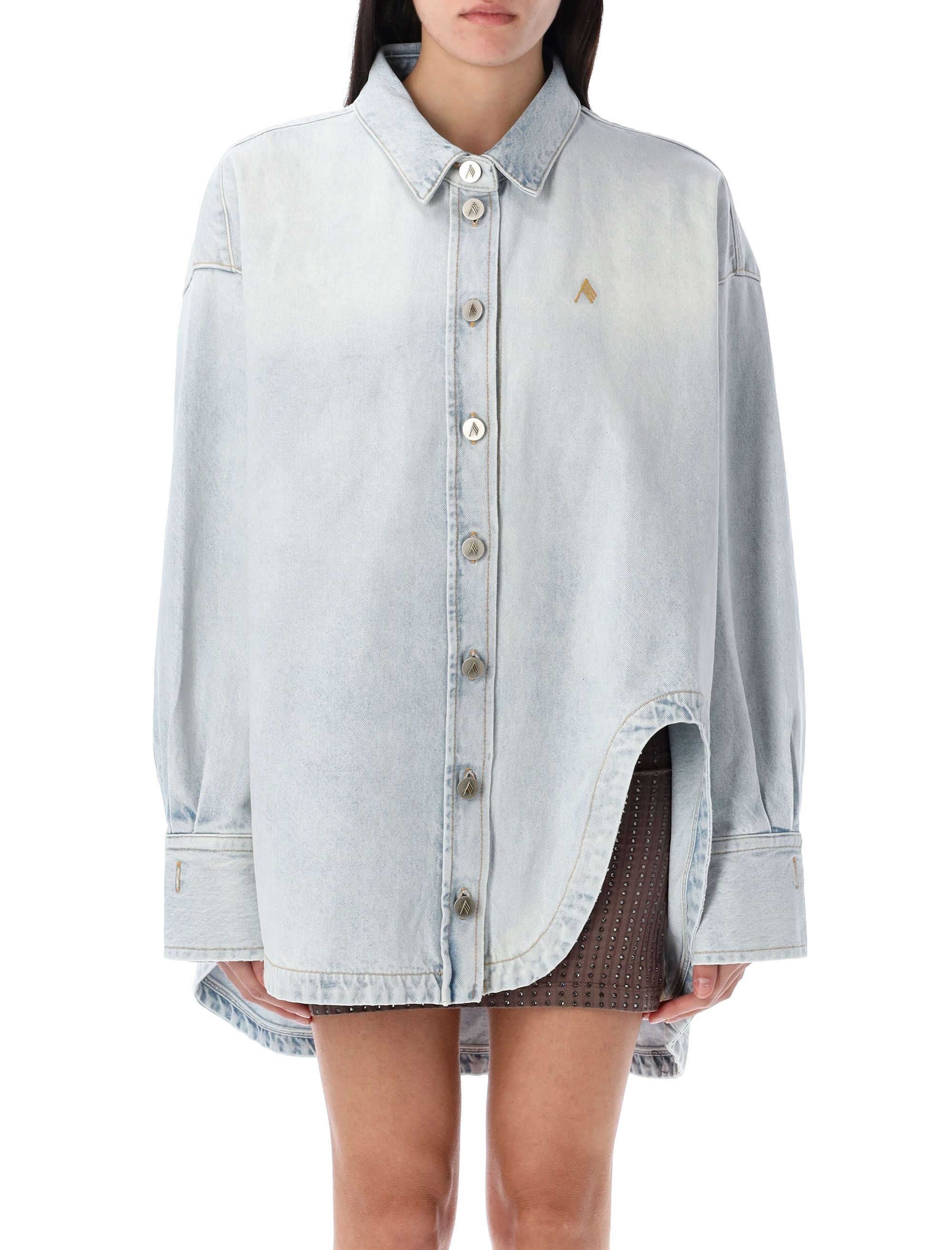 THE ATTICO Oversized Denim Shirt - Size 40