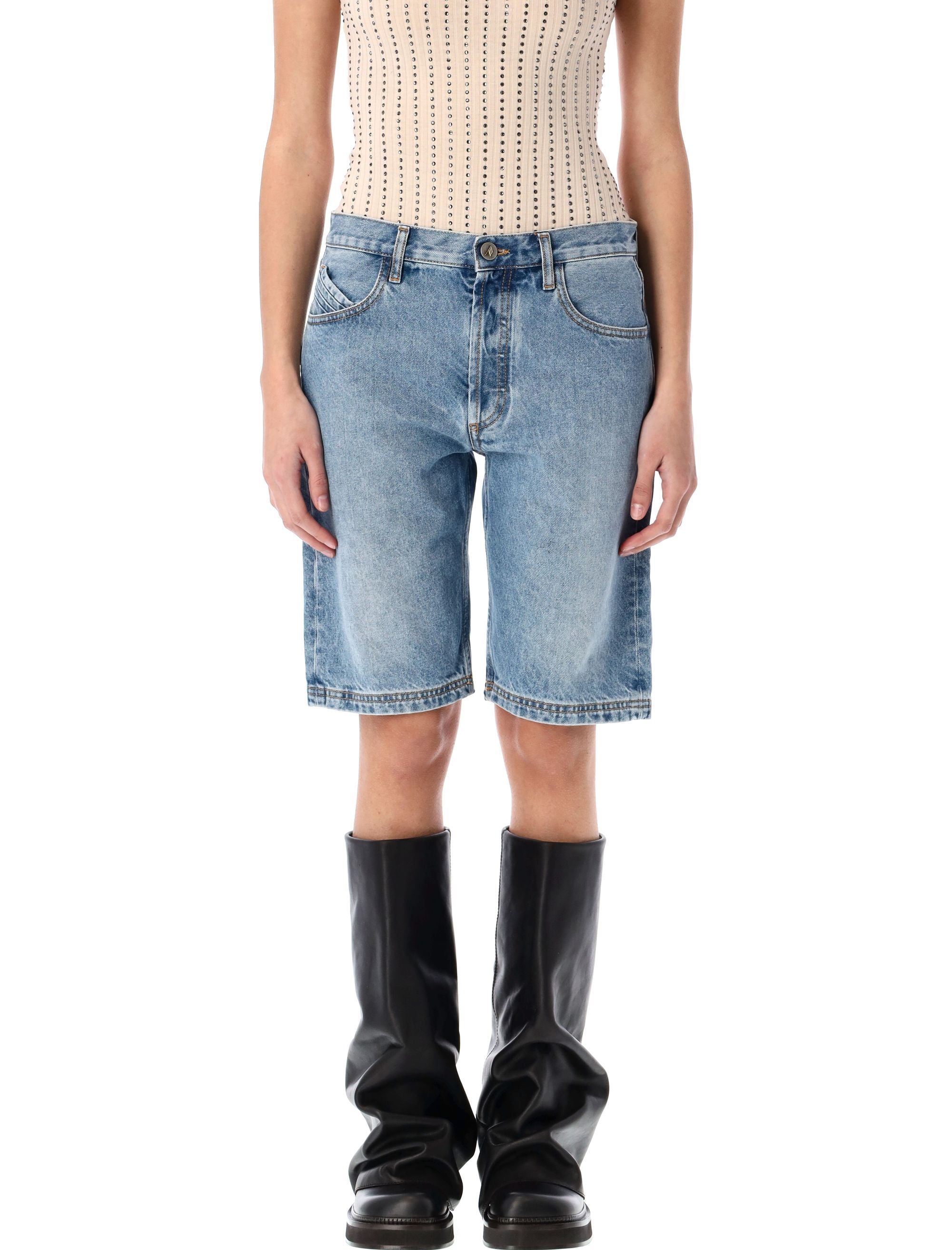 THE ATTICO Boyfriend Mini Denim Shorts - Size 26