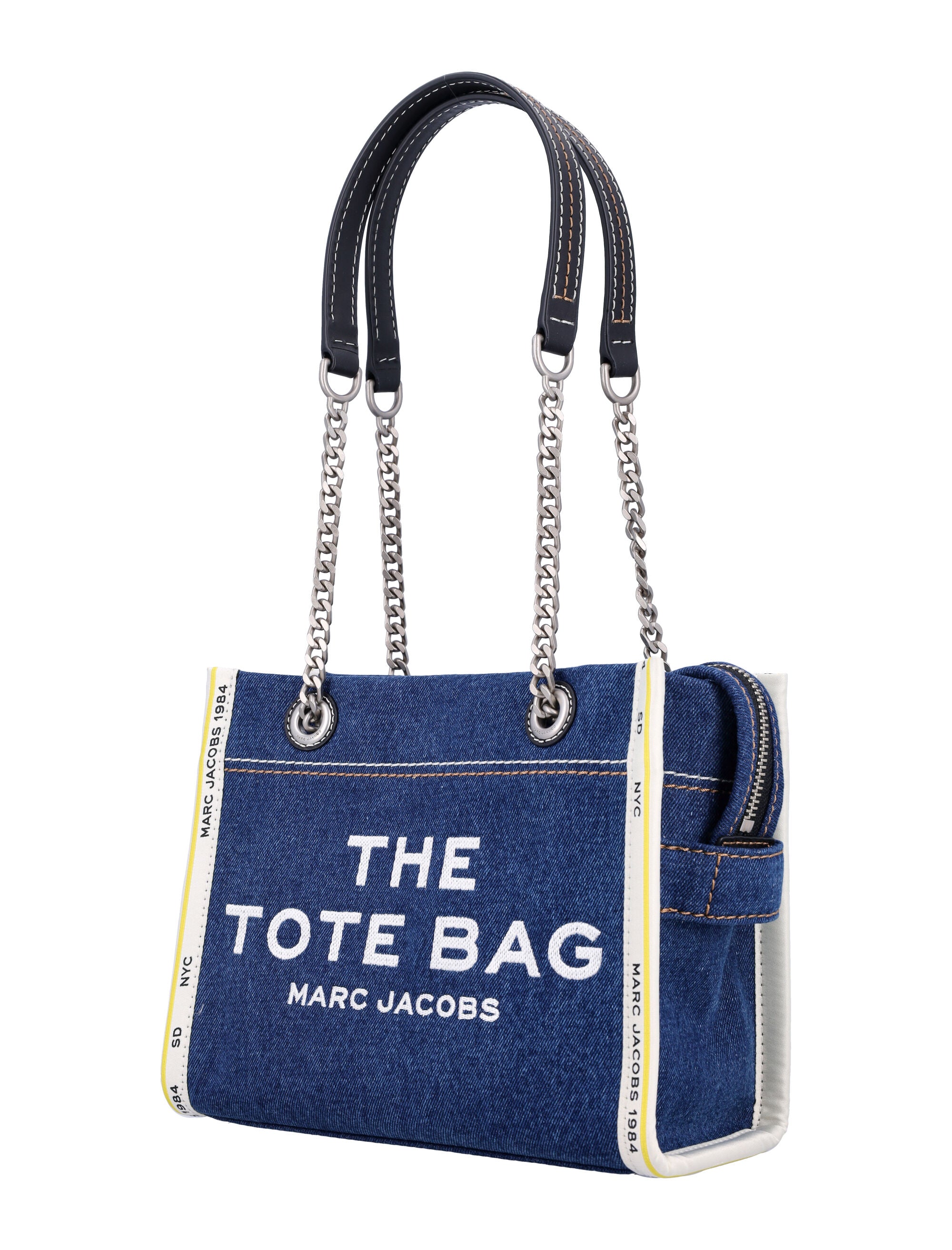 MARC JACOBS Mini Denim Chain Small Tote Handbag