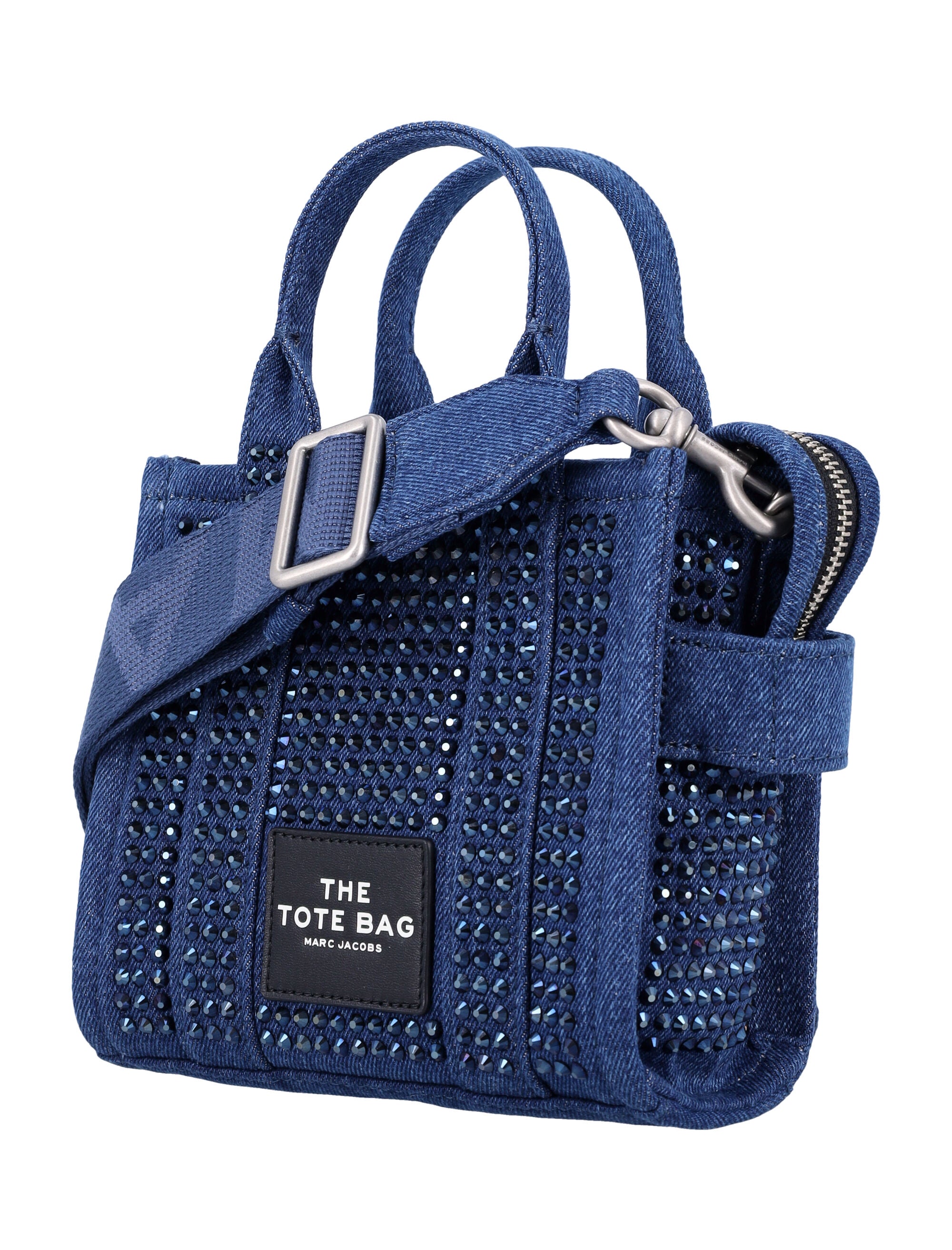 MARC JACOBS Crystal Denim Crossbody Tote Handbag - Mini Size