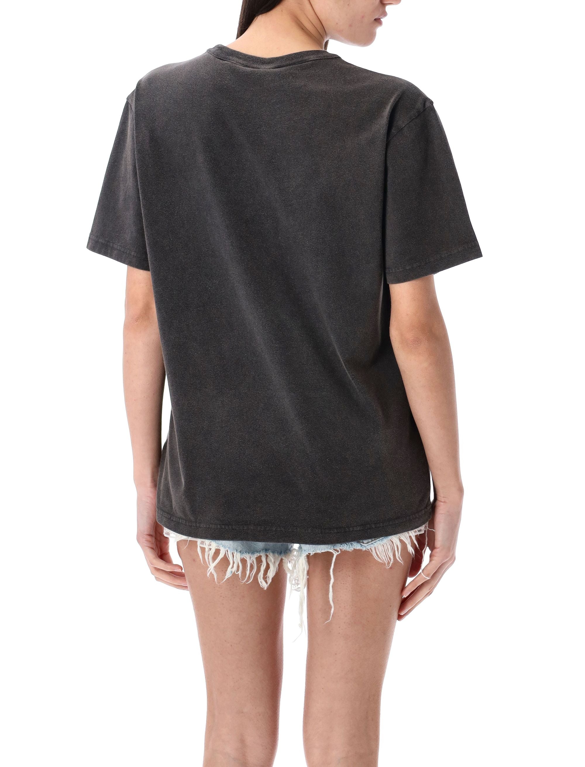 T BY ALEXANDER WANG Distressed Logo Cotton Tee - Women's S Size