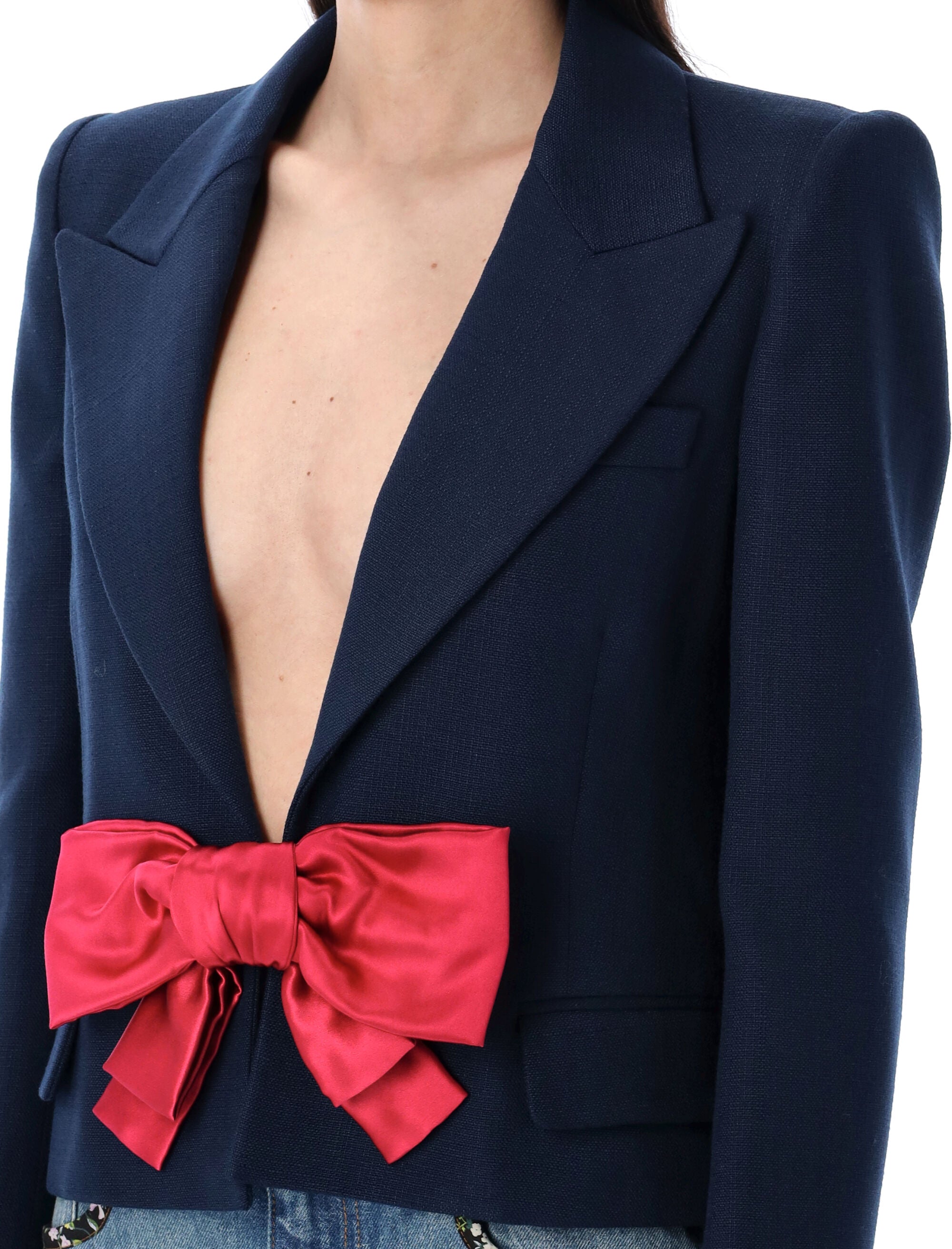 VALENTINO GARAVANI Cropped Bow Jacket for Women - Size 40