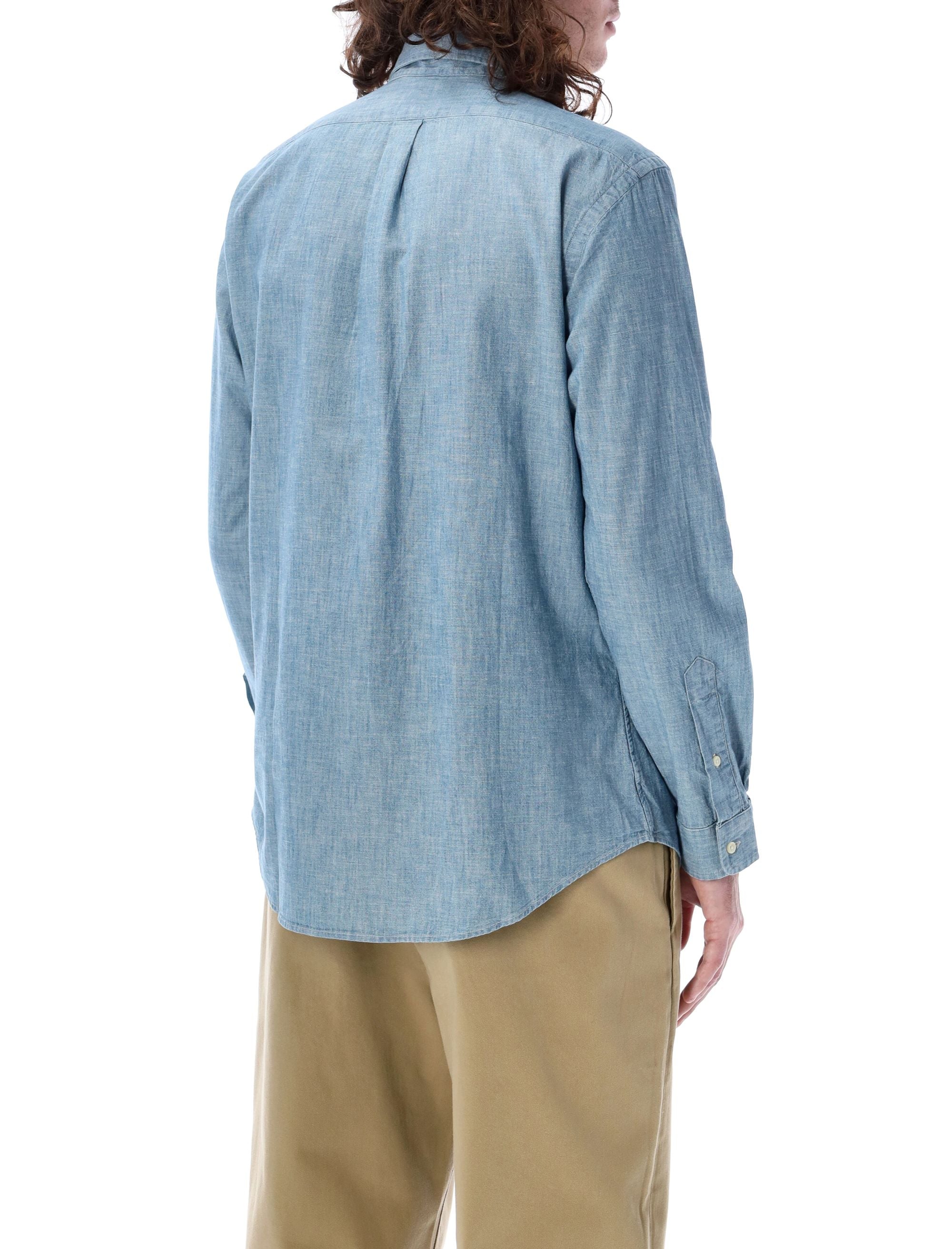 POLO RALPH LAUREN Men's Long Sleeve Denim Shirt - Size L