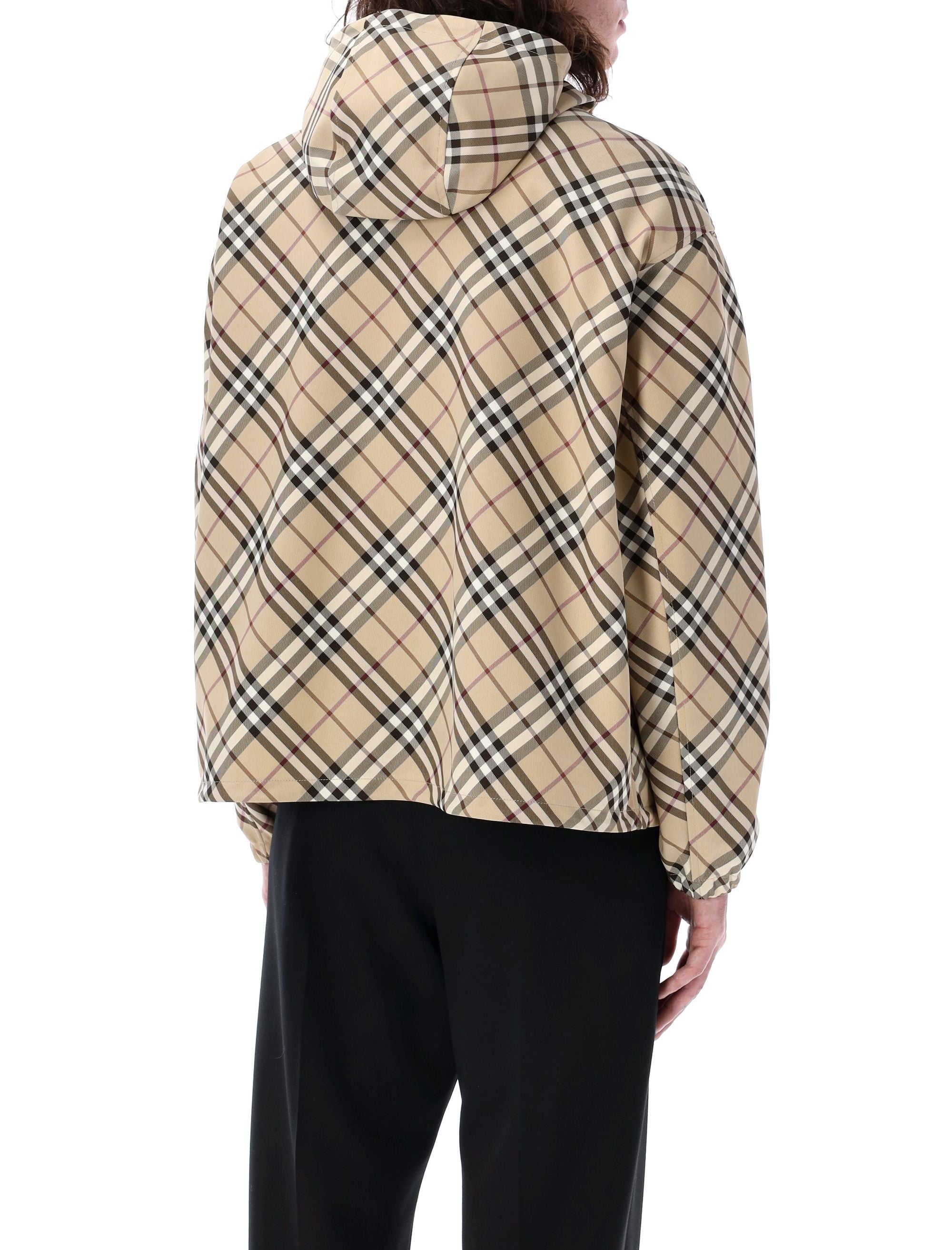 BURBERRY Lightweight Twill Jacket with Two-Way Zip Closure - Oversized Fit