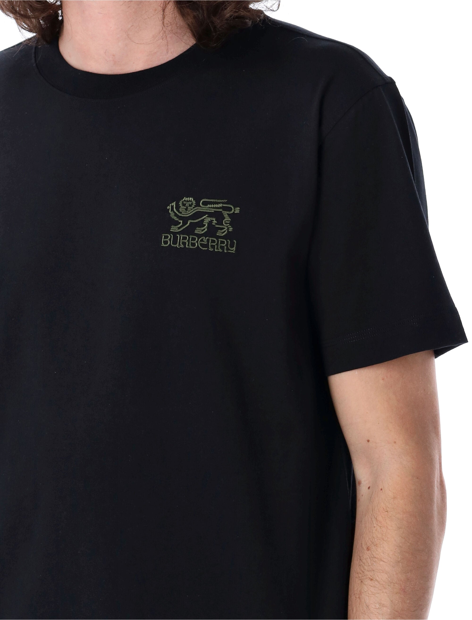 BURBERRY Embroidered Cotton T-Shirt - Size L