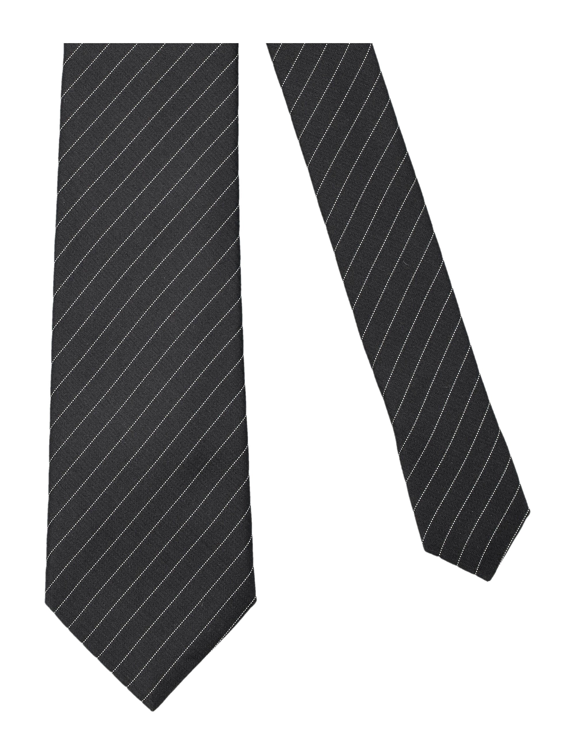 SAINT LAURENT Striped Silk Jacquard Tie - 6 cm Width, 141 cm Length