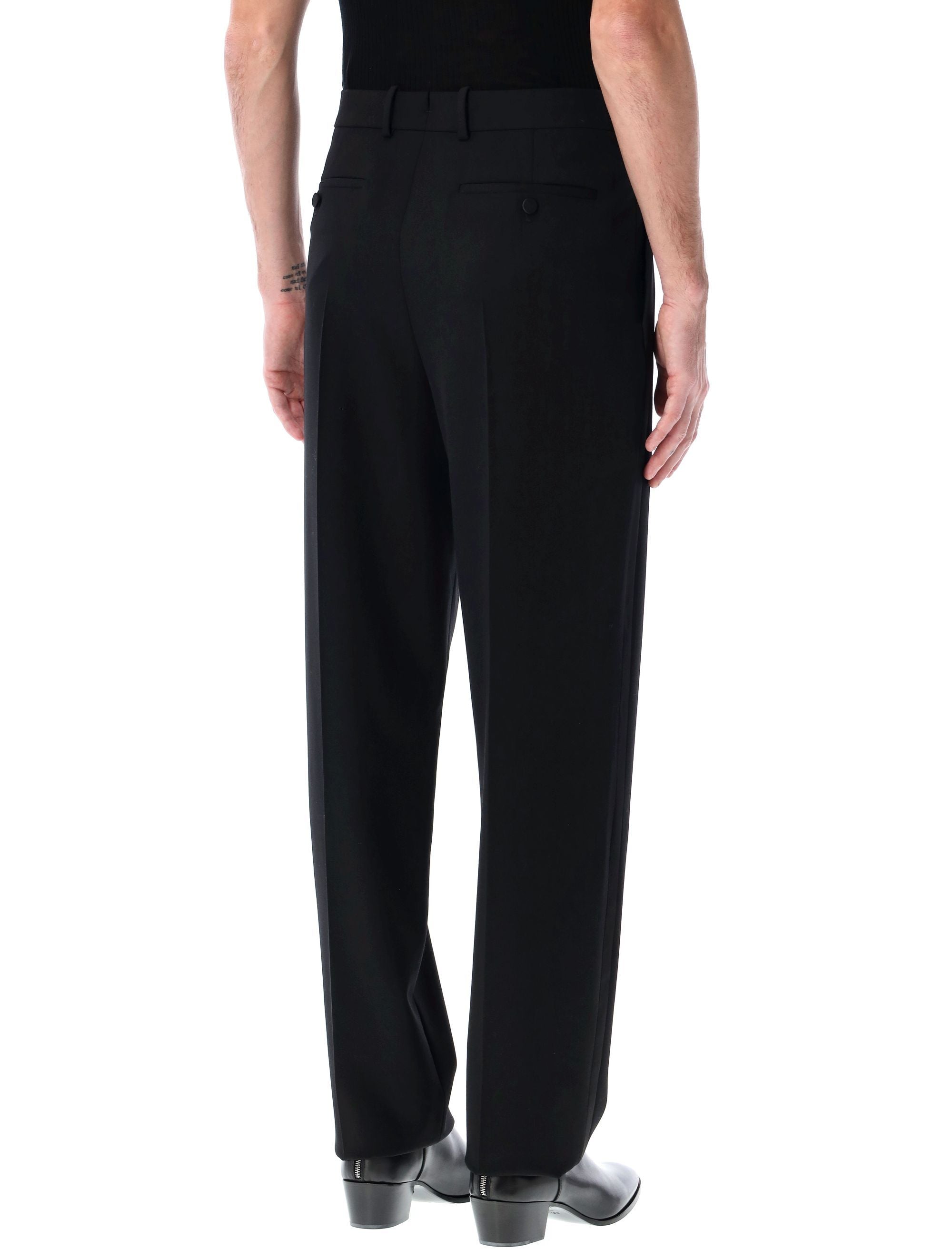 SAINT LAURENT Men's Tuxedo Wool Pants
