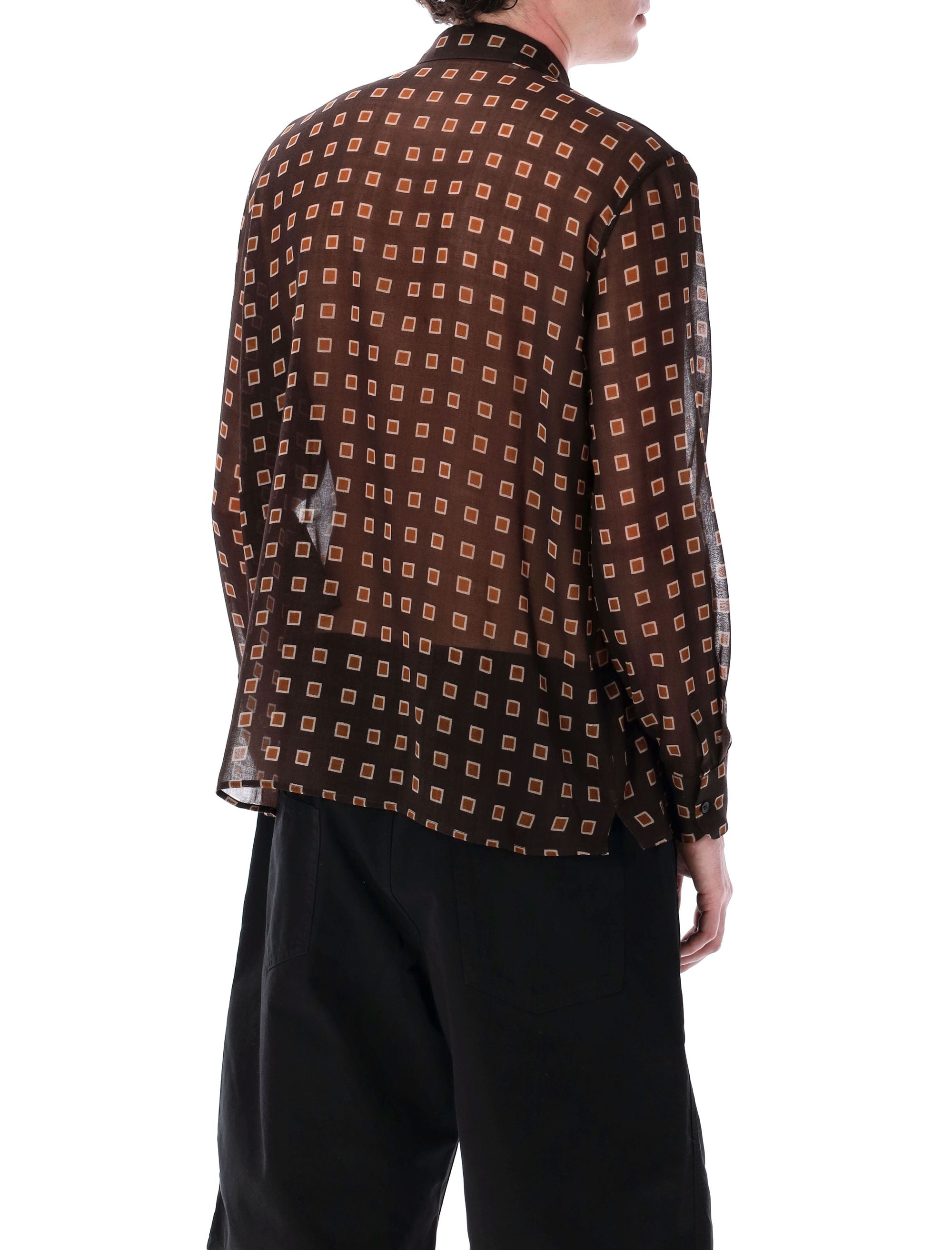 SAINT LAURENT Squared Wool Etamine Shirt - Size 40