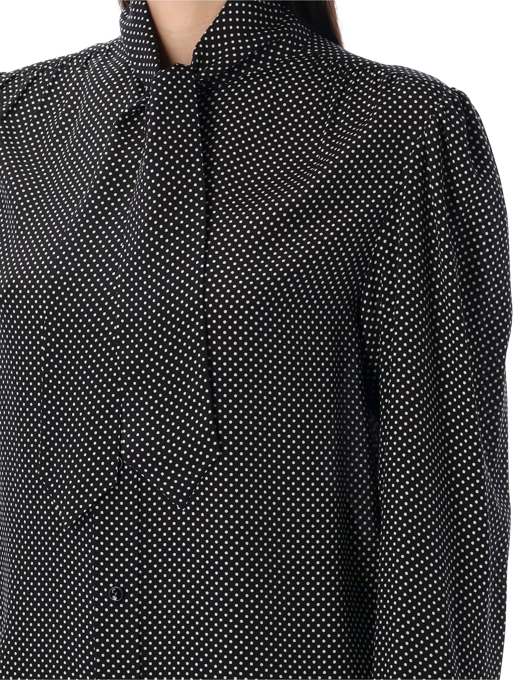 SAINT LAURENT Polka Dot Silk Shirt