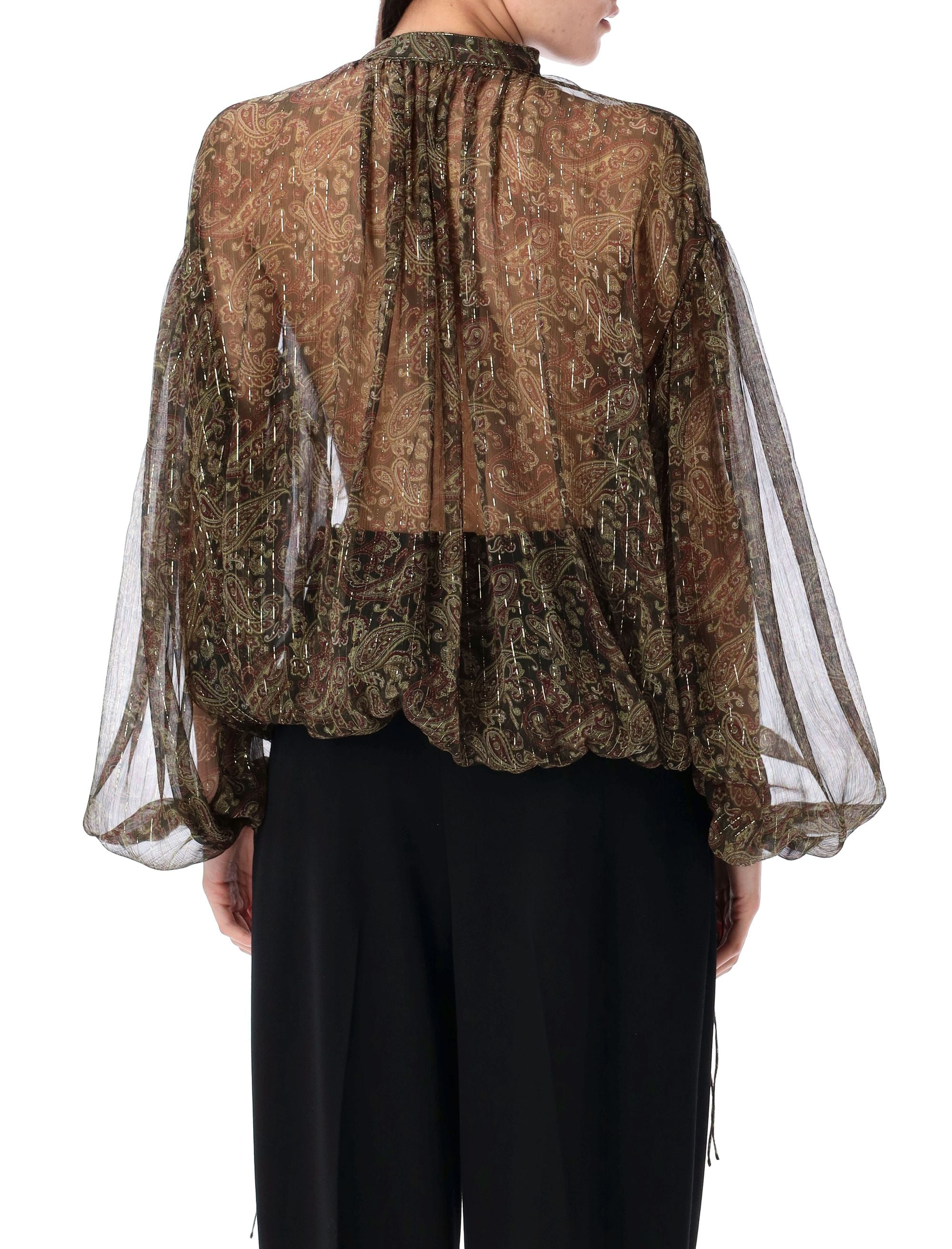 SAINT LAURENT Cashmere Print Blouse - Size 36