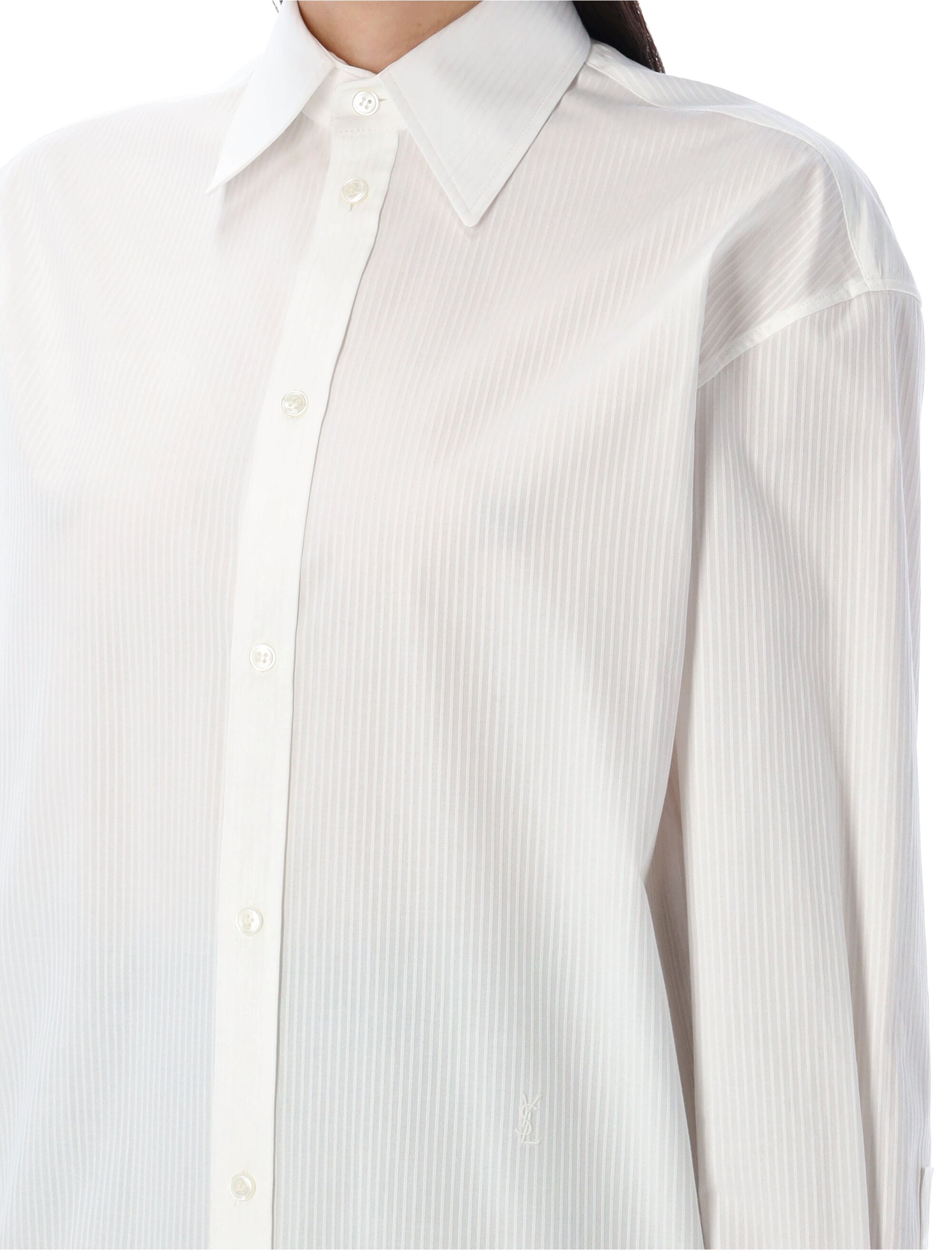 SAINT LAURENT Pinstripe Cotton Shirt for Women - SS25 Collection