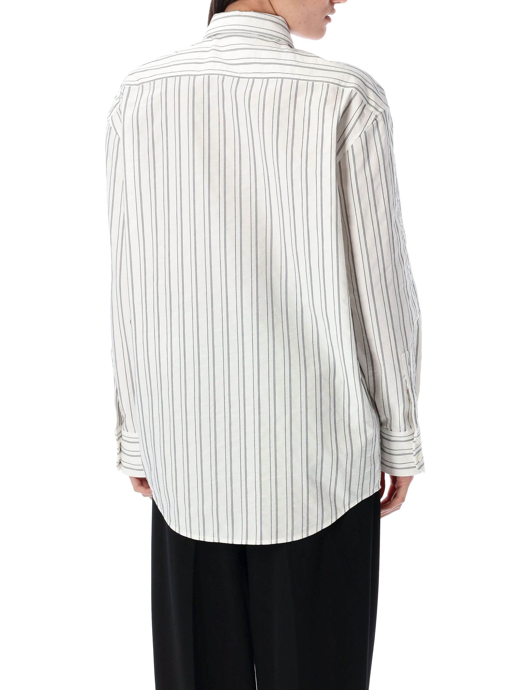 SAINT LAURENT Striped Cassandre Shirt - Size 36