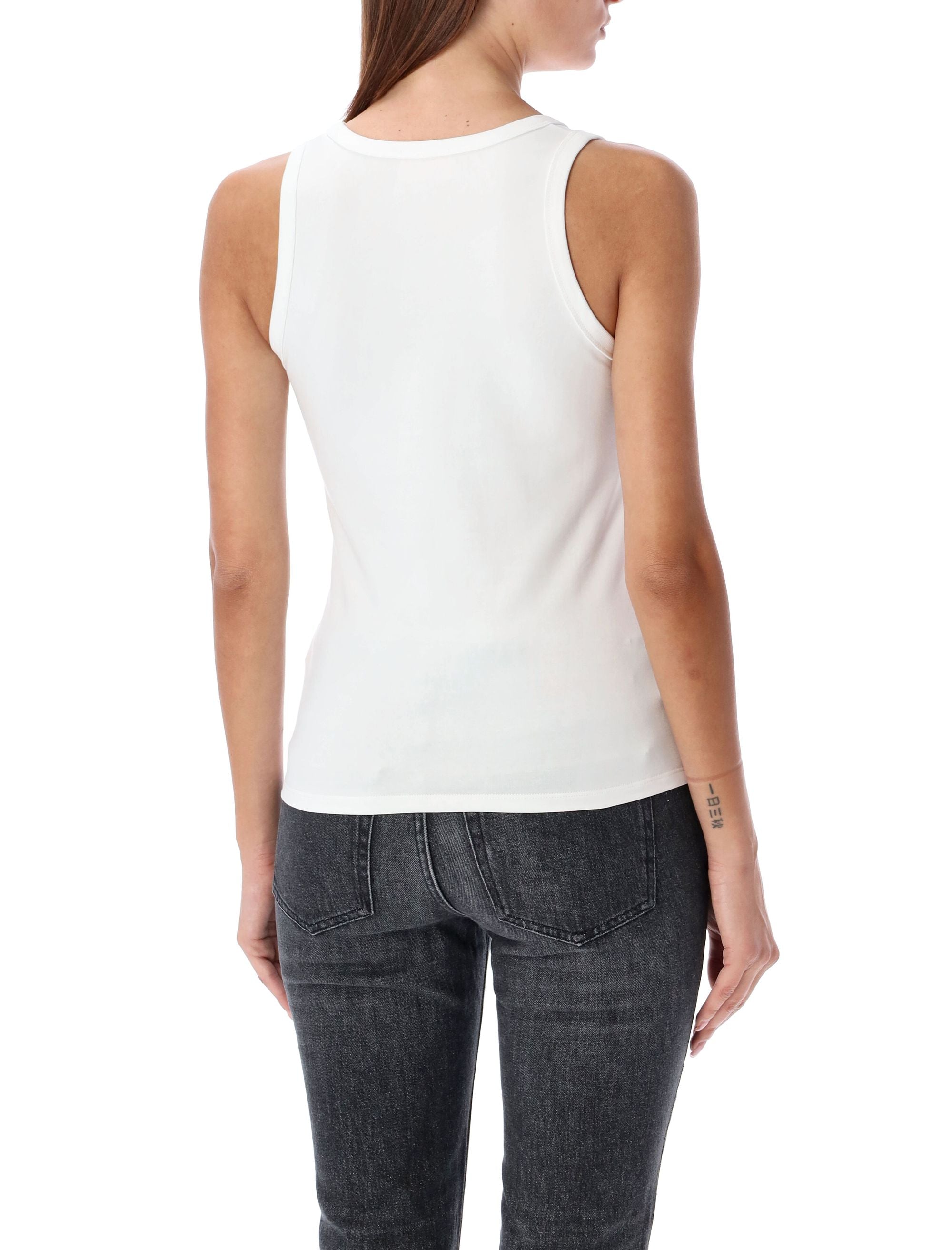 DIESEL Stretch Sleeveless Tank Top with Cut-Out Details - Size S