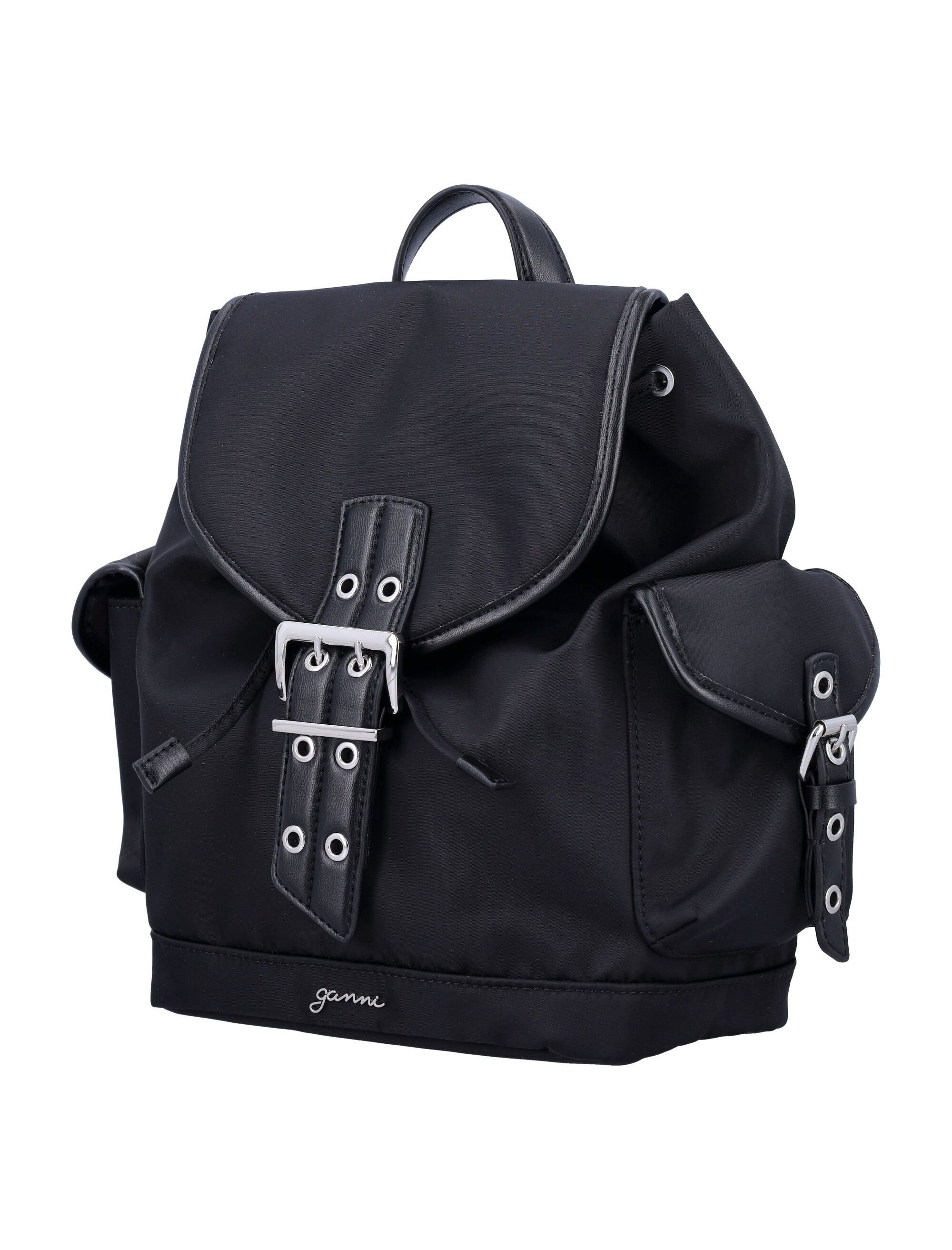 GANNI Mini Nylon Backpack with Buckle Fastening